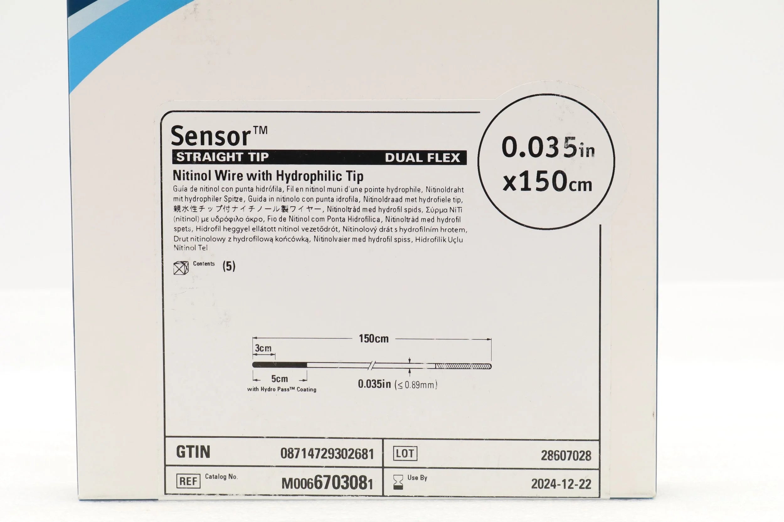 Boston Scientific | 670308 | Sensor Straight Tip Dual Flex Nitinol Wire with Hydrophilic Tip (670-308)