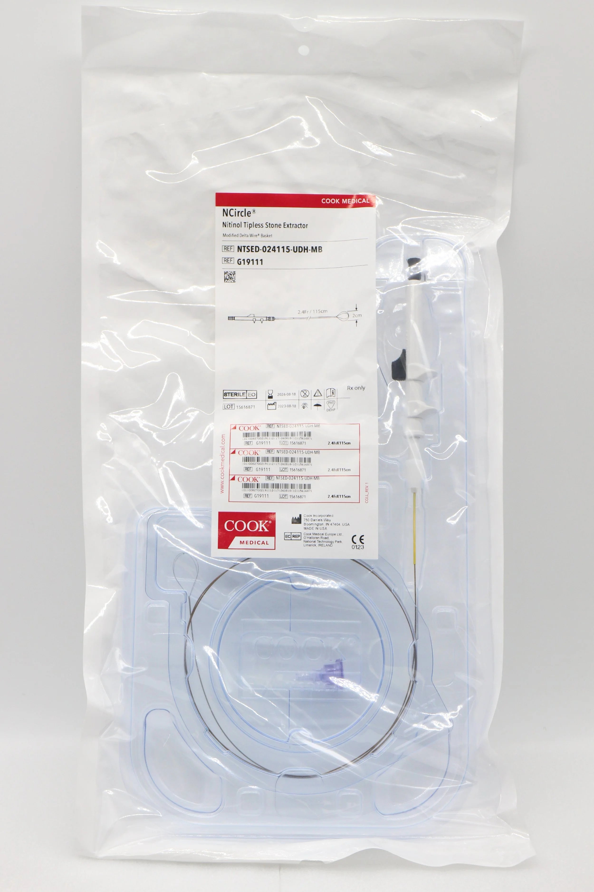 Cook Medical | G19111 | NCircle Nitinol Tipless Stone Extractor Modified Delta Wire Basket