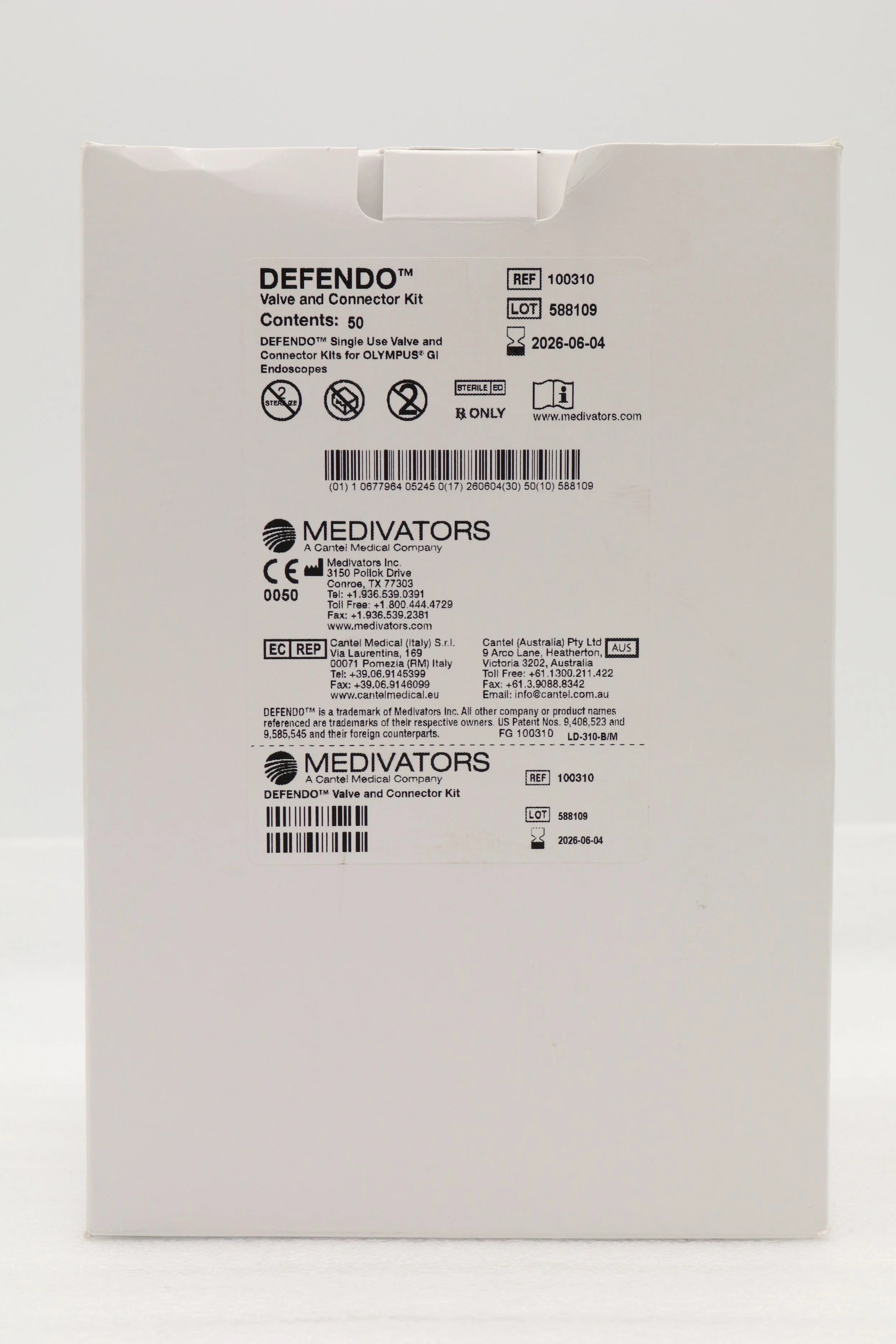 Steris Cantel Medivators | 100310 | Defendo Air/Water, Suction, Biopsy Valve and Auxiliary Water Jet Connector Kit for Olympus