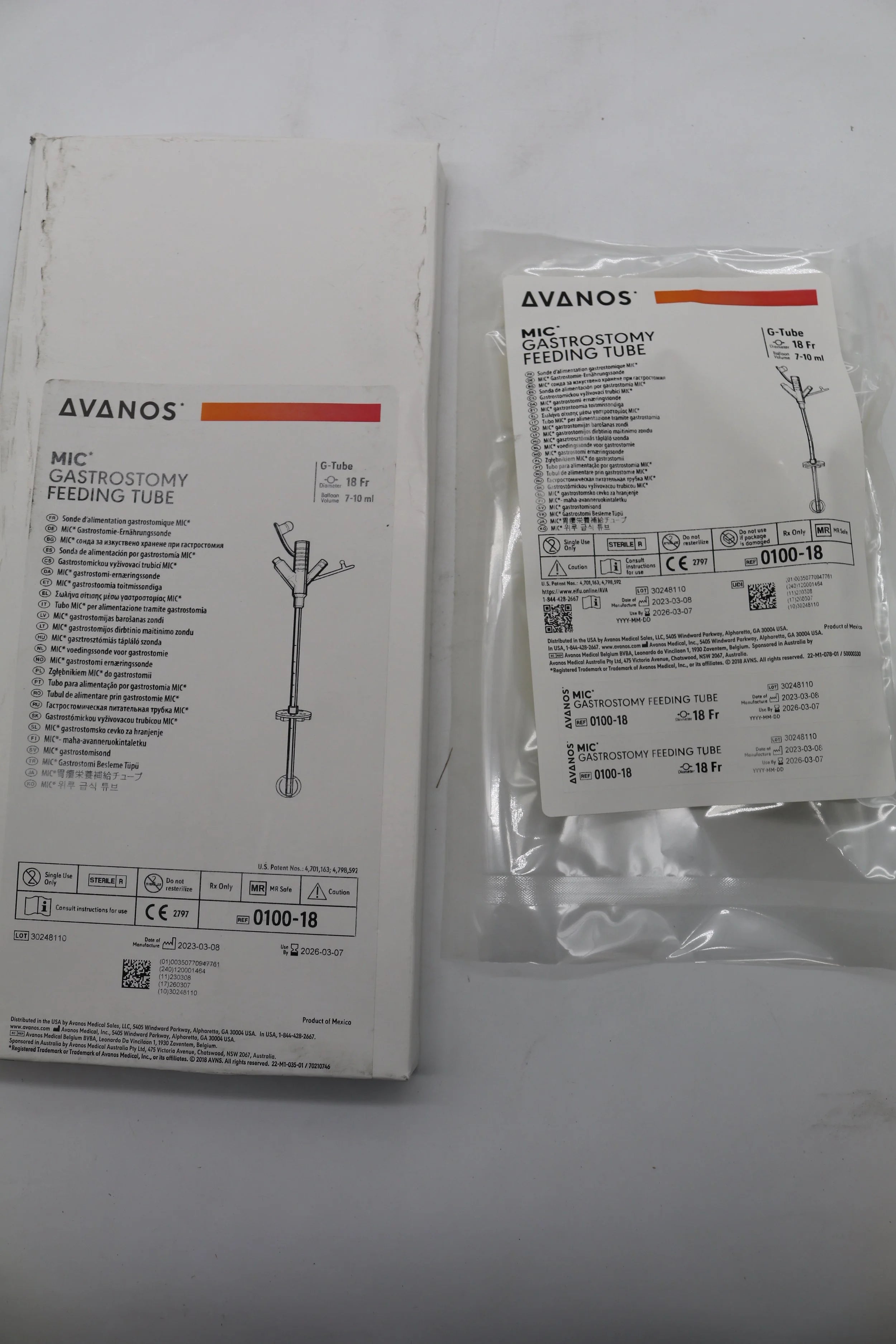 Avanos Medical | 0100-18 | MIC* Gastronomy Feeding Tube 18 Fr Diameter 7-10mL Balloon Volume