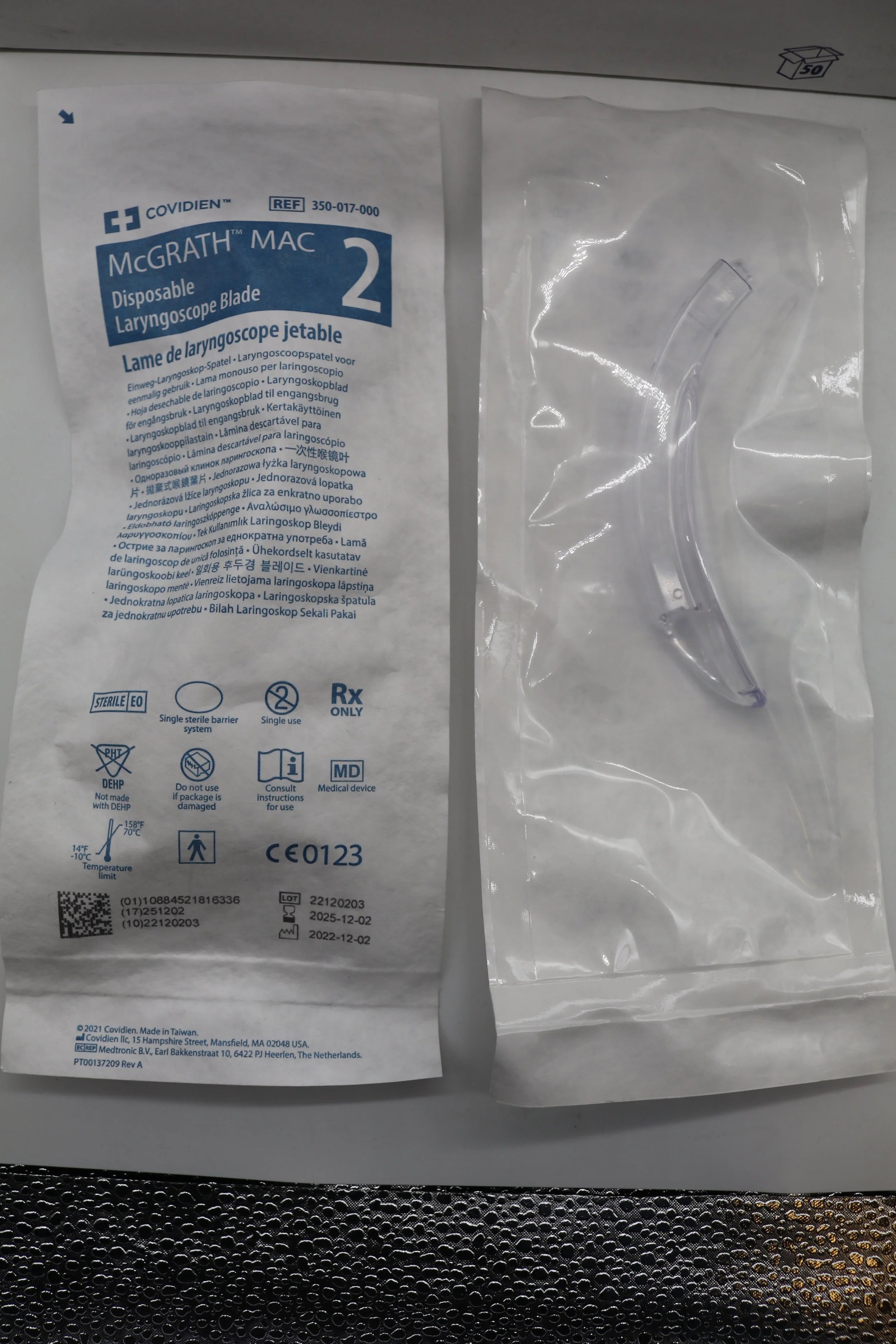 Covidien | 350-017-000 | McGRATH MAC Disposable Laryngoscope Blade Size 2