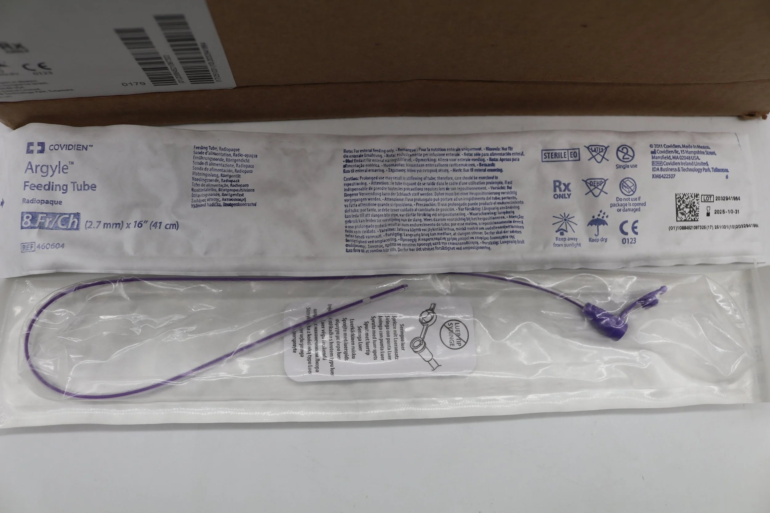 Covidien | 460604 | Argyle Feeding Tube 8 Fr/Ch x 16in (2.7mm x 41cm)