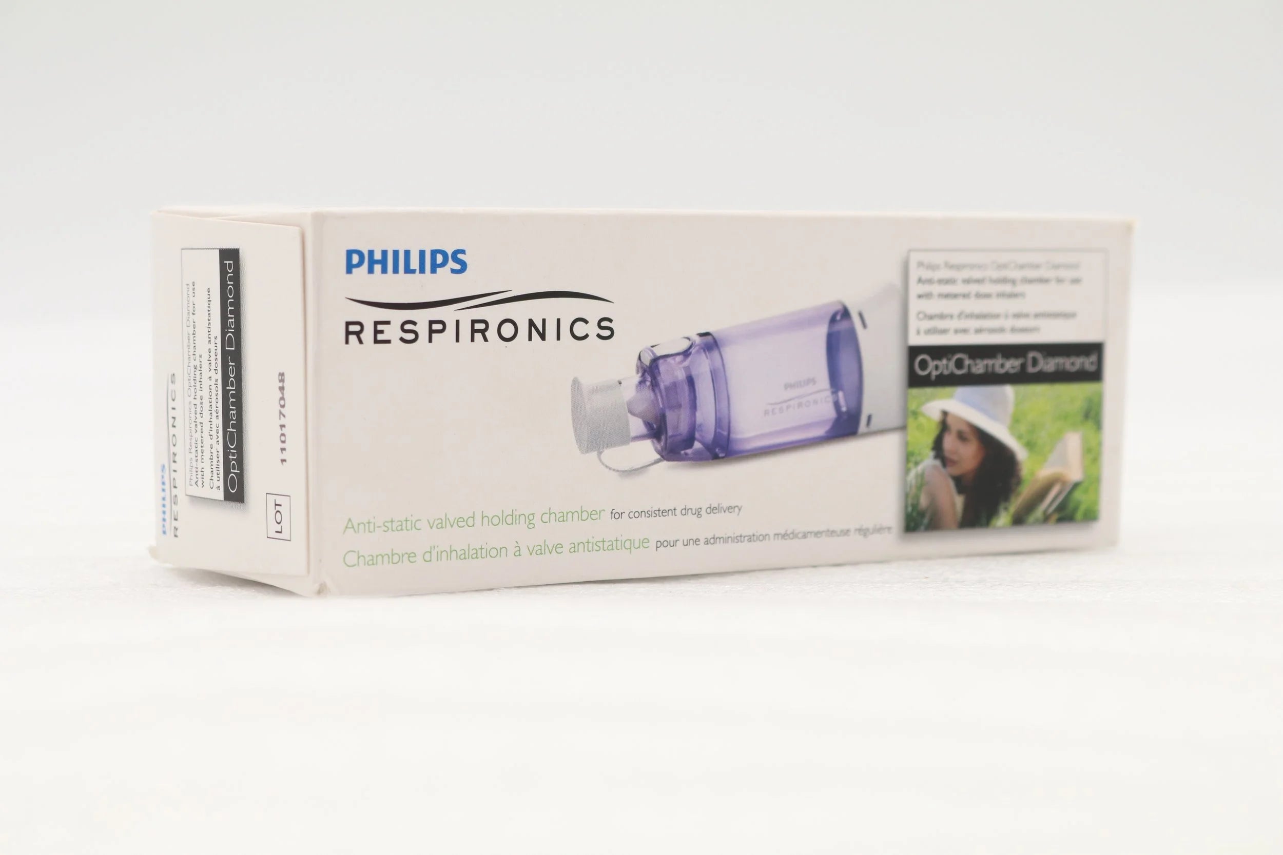 Philips | 1098213 | Respironics OptiChamber Diamond VHC MDI Inhaler Spacer Anti-static Valved Holding Chamber