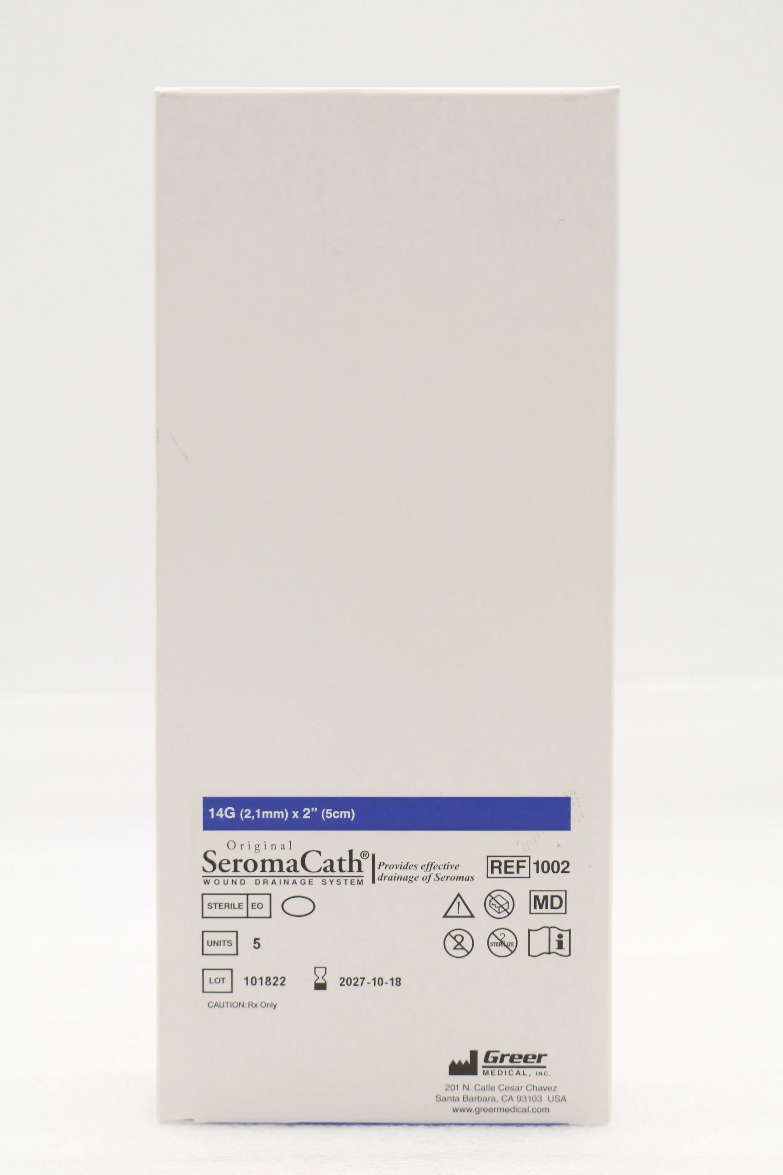 GREER MEDICAL | 1002 | Original SeromaCath Wound Drainage System 14G (2,1mm) x 2" (5cm)