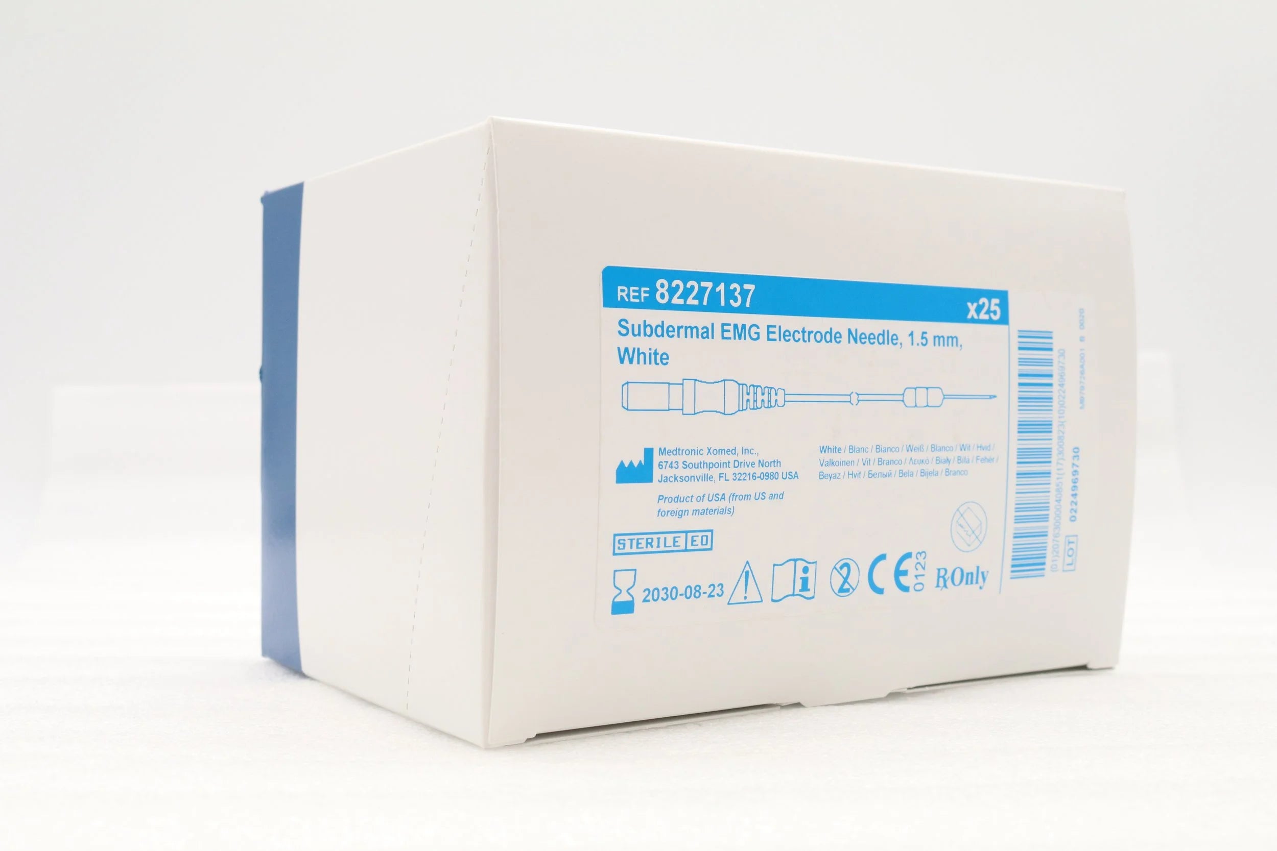 Medtronic | 8227137 | SUBDERMAL EMG ELECTRODE NEEDLE, 1.5 MM, WHITE