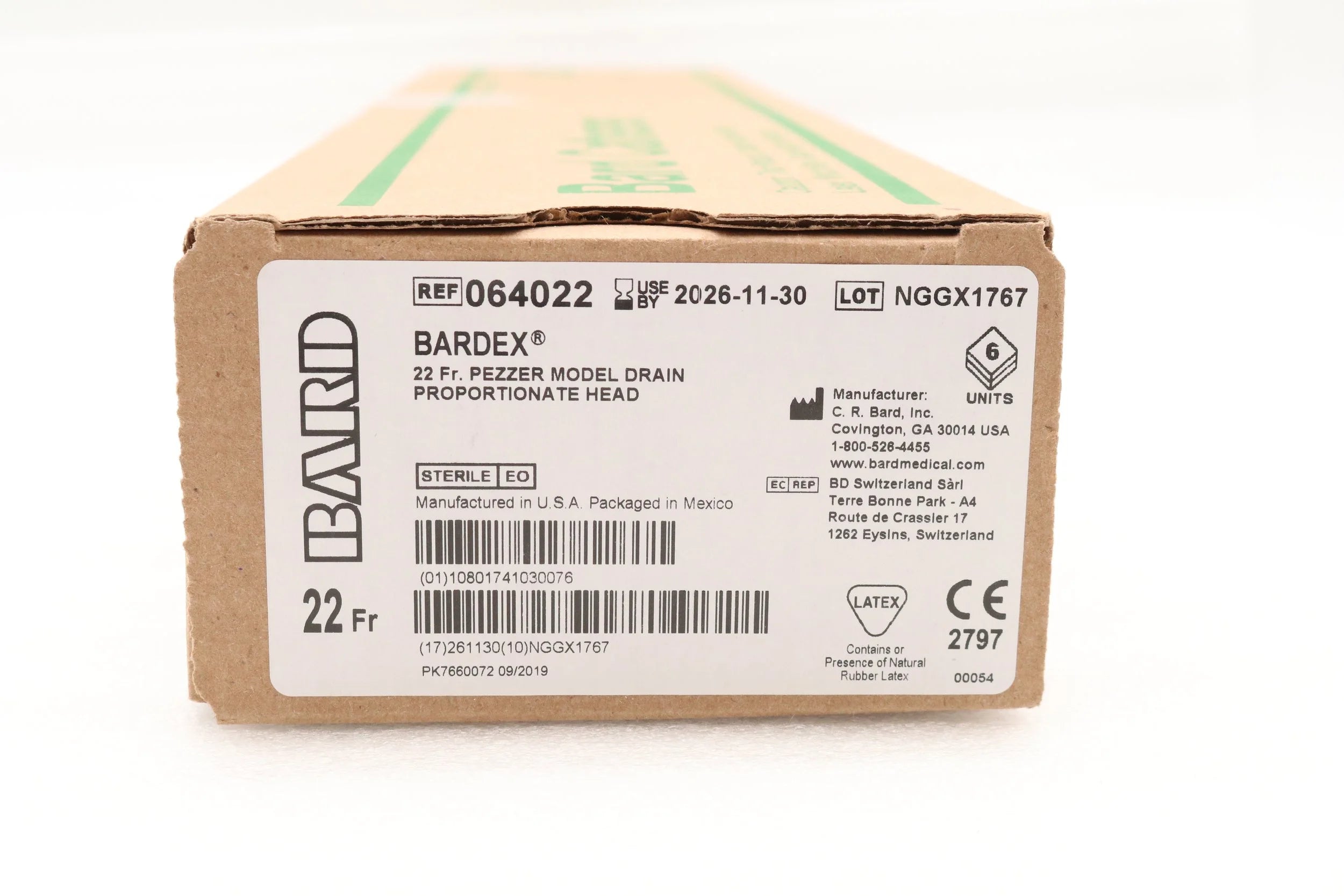 Bard | 064022 | Drainage Catheters, Pezzers, 2 Eyes, Proportionate Head, 22Fr