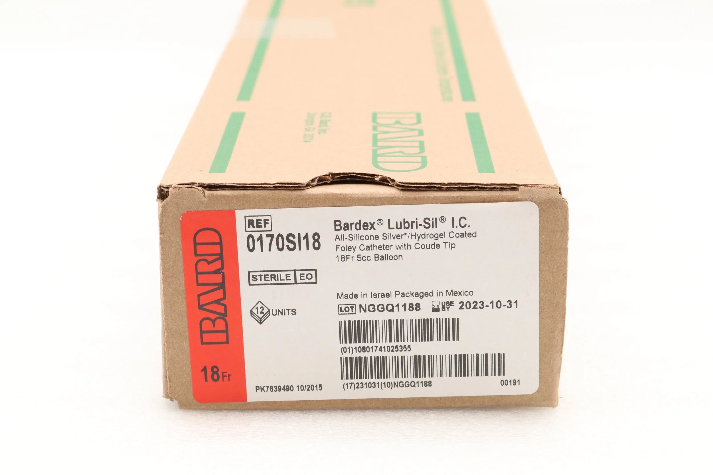 Bard | 0170SI18 | Lubri-Sil IC Foley Catheter 2-Way, Specialty, Silicone, Coude Tip, Balloon 5cc, 18F