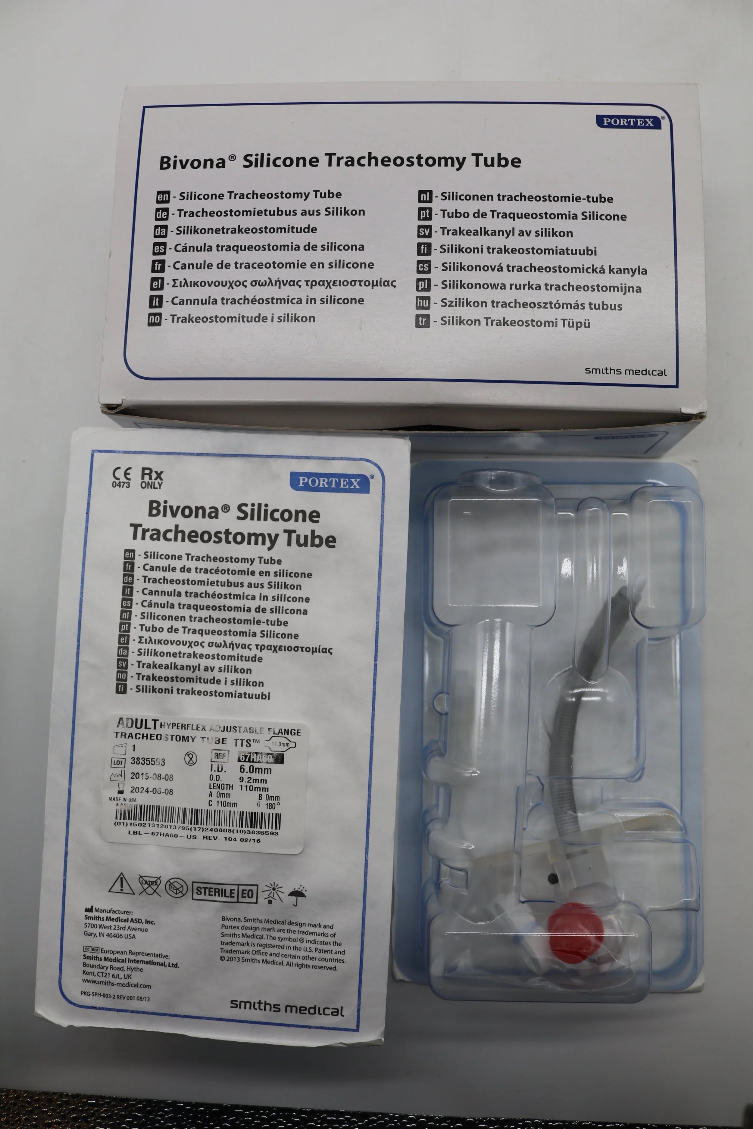 Smiths Medical | 67HA60 | Portex Bivona Silicone Tracheostomy Tube 6.0mm ID 9.2mm OD 110mm Long Box of 1