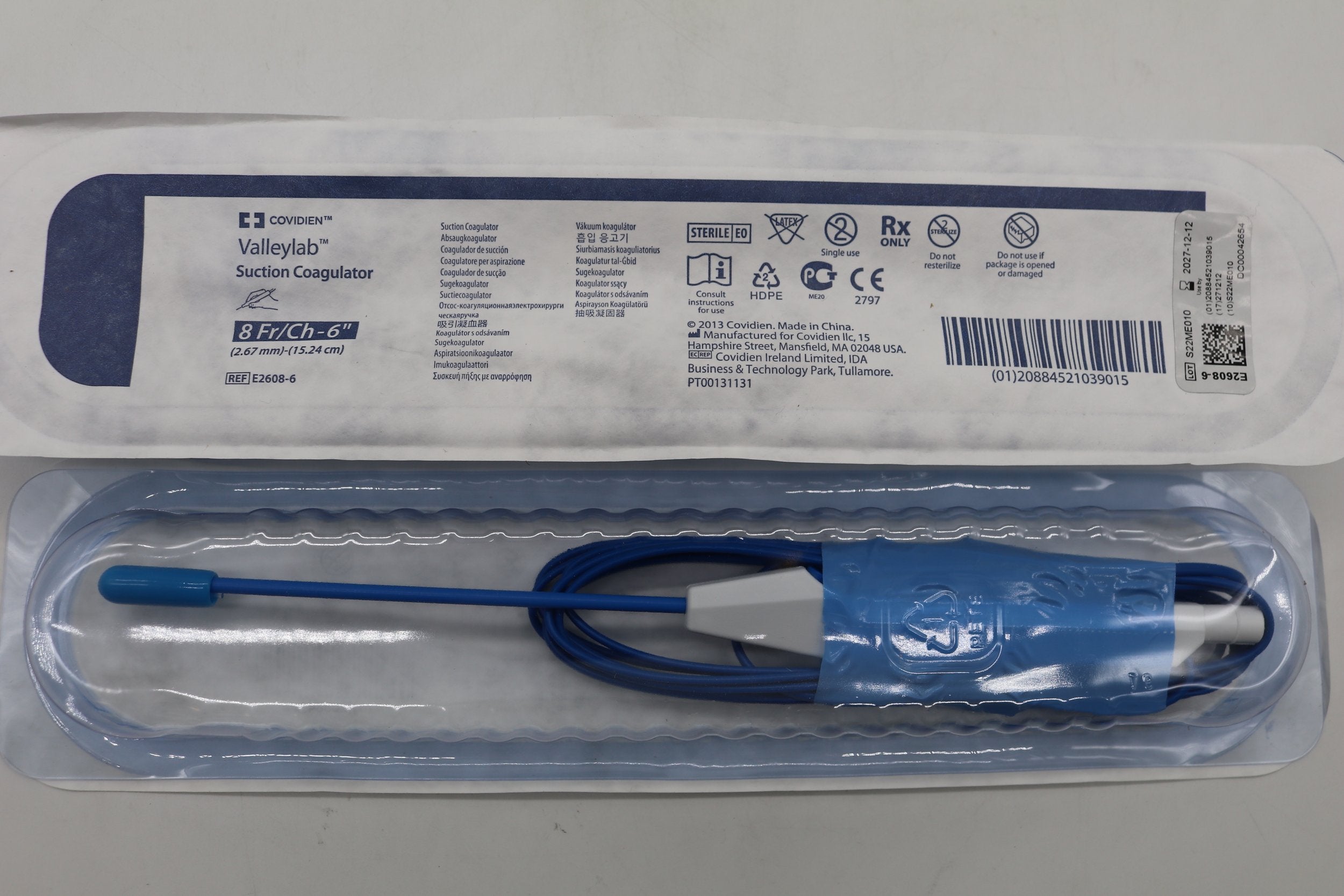 Covidien | E2608-6 | ValleyLab Suction Coagulator 8Fr/Ch-6" (2.67mm)-(15.24cm)