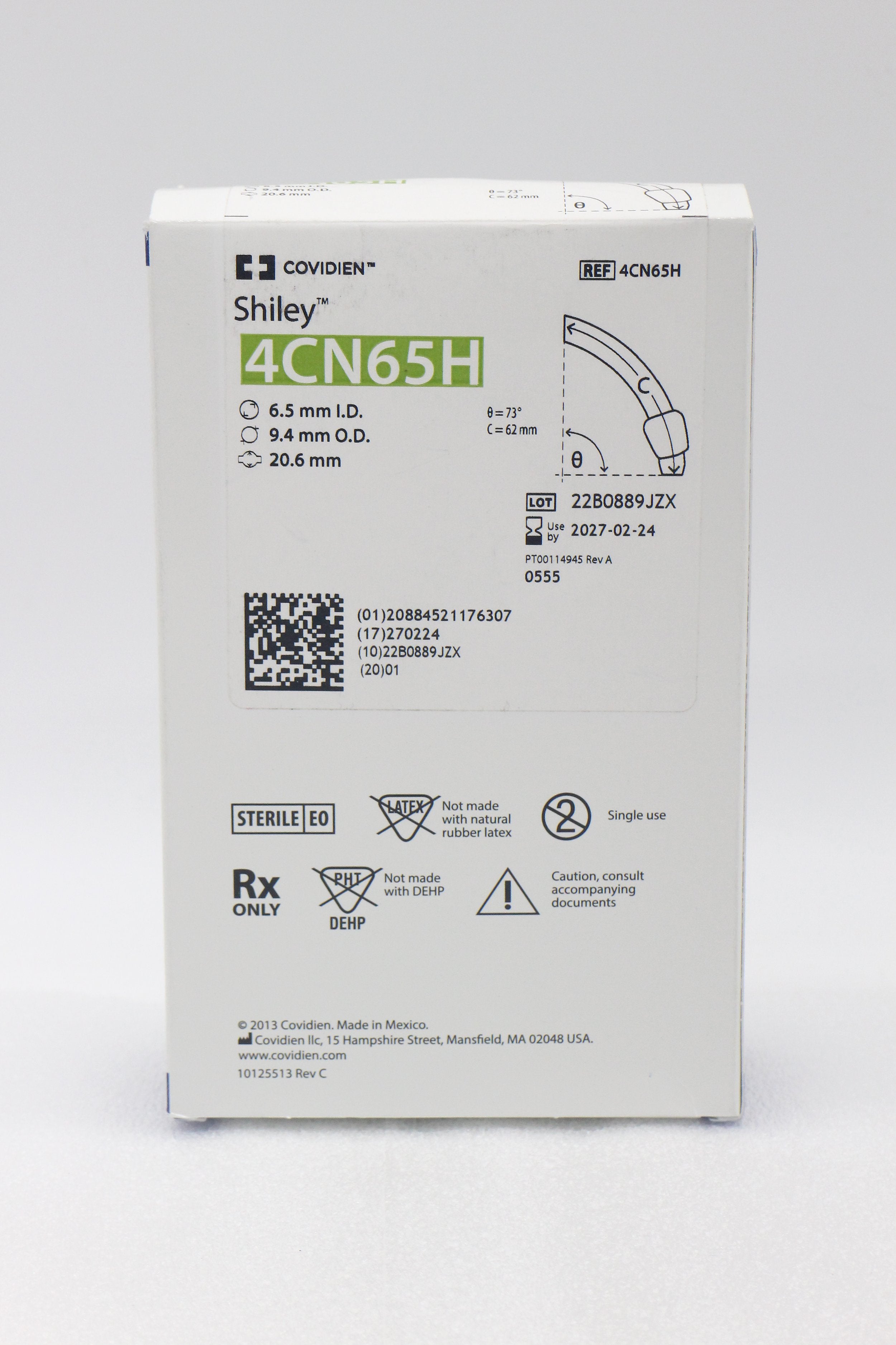 Covidien | 4CN65H | Shiley Adult Flexible Tracheostomy Tube with TaperGuard Cuff Disposable Inner Cannula