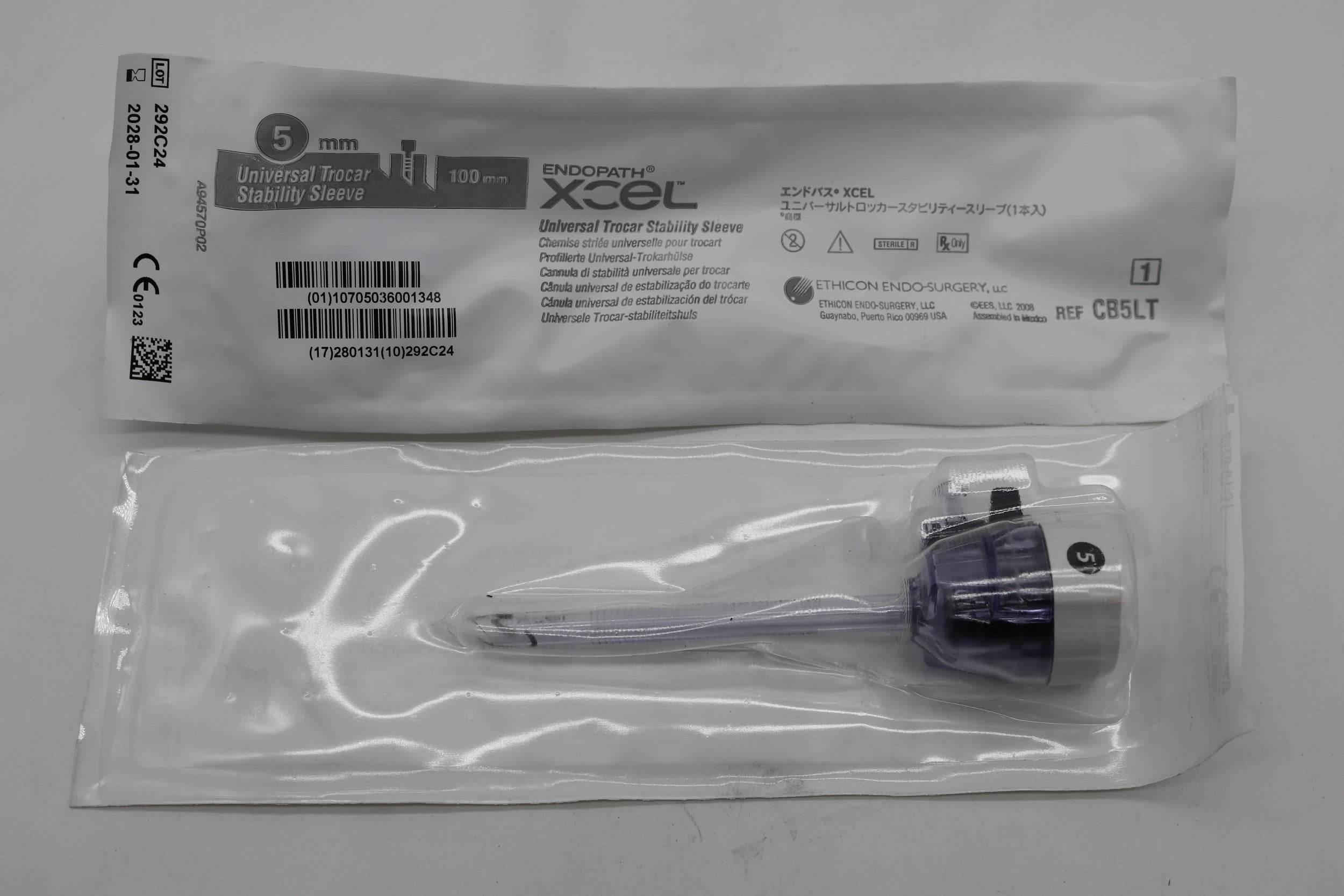 Ethicon | CB5LT | Endo-Surgery Endopath XCEL 5x100mm Universal Trocar Stability Sleeve