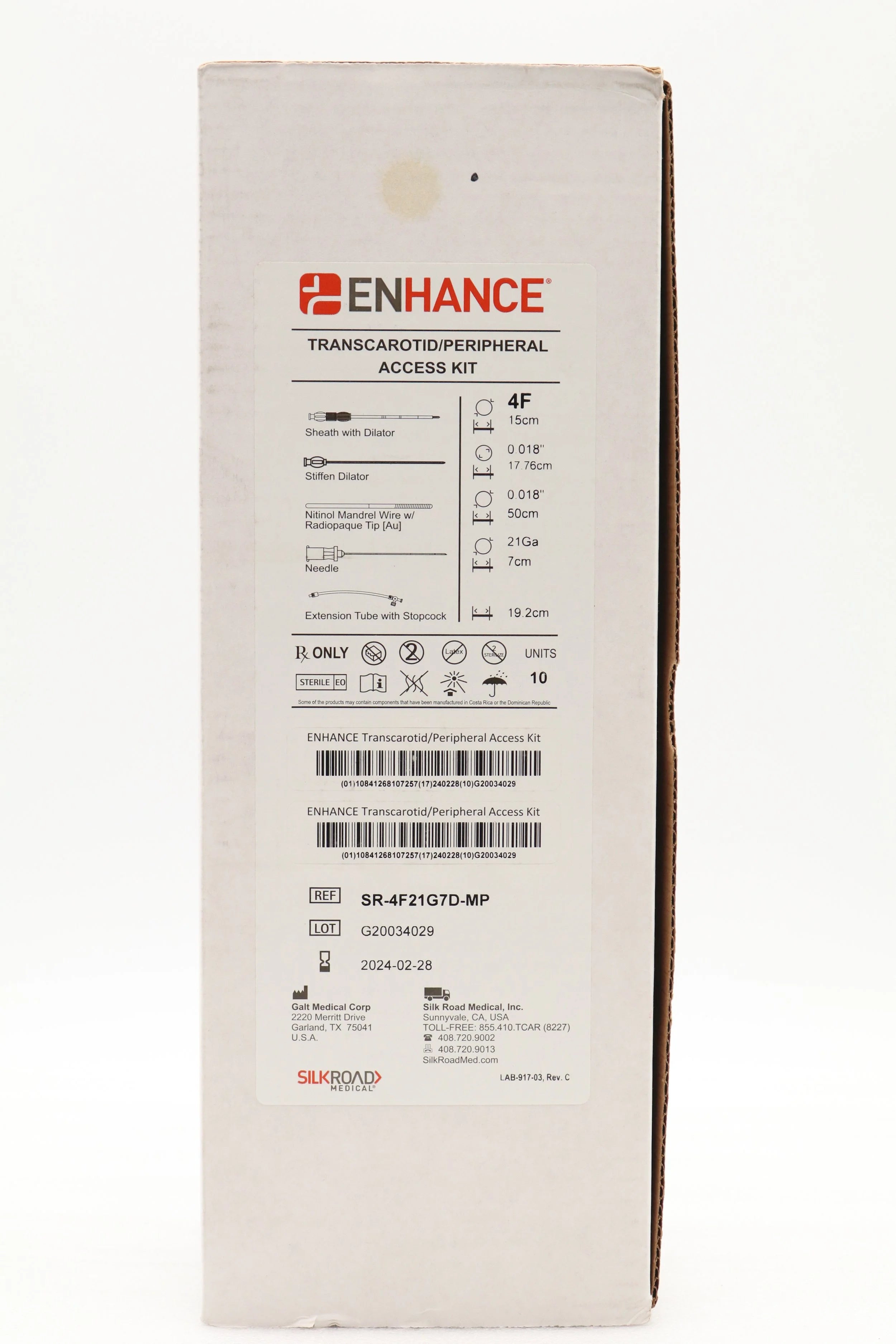 Silk | SR-4F21G7D-MP | Road Medical Enhance Transcarotid/Peripheral Access Kit 4F