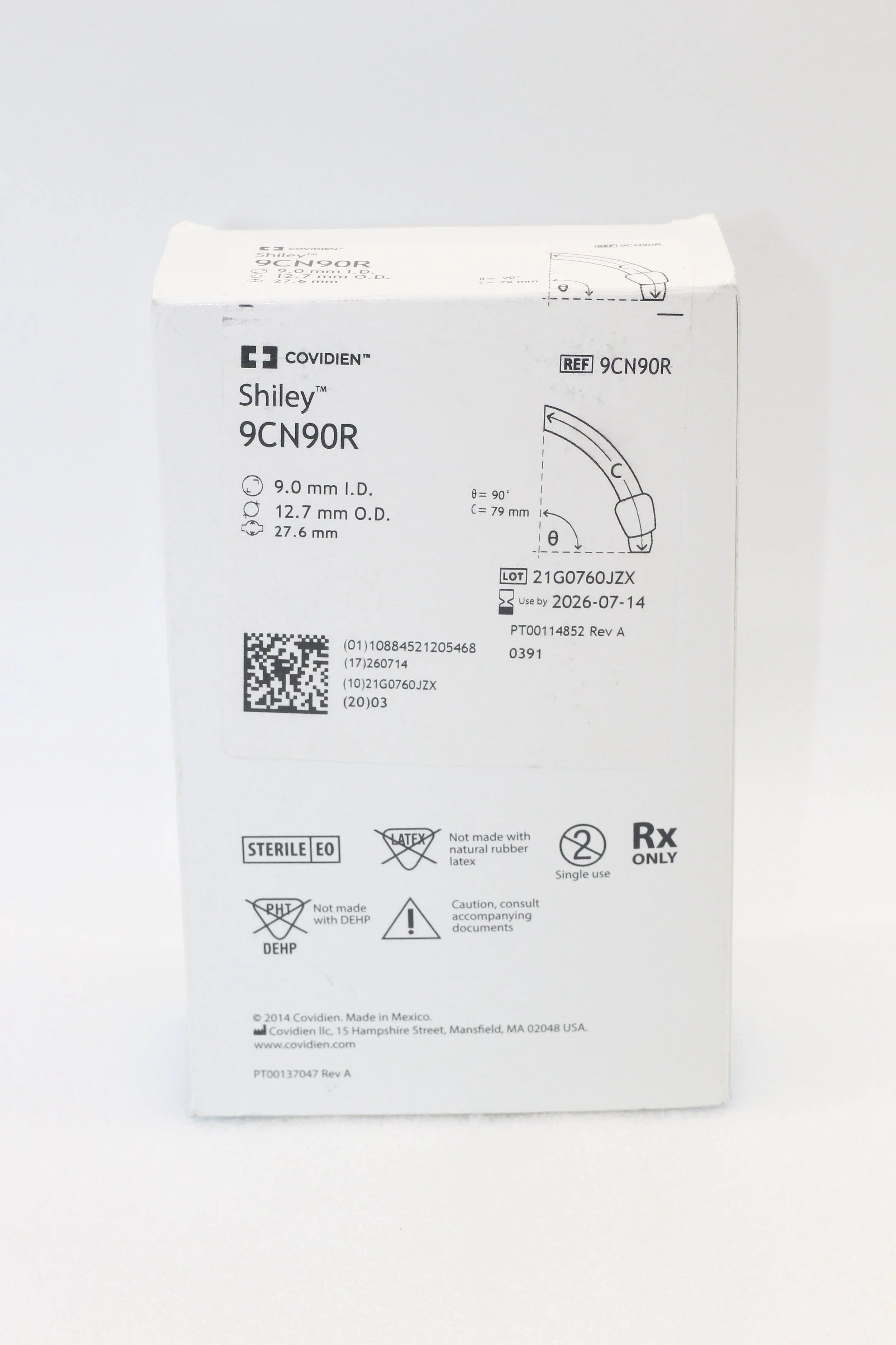 Covidien | 9CN90R | Shiley Adult Flexible Tracheostomy Tube with TaperGuard Cuff Reusable Inner Cannula