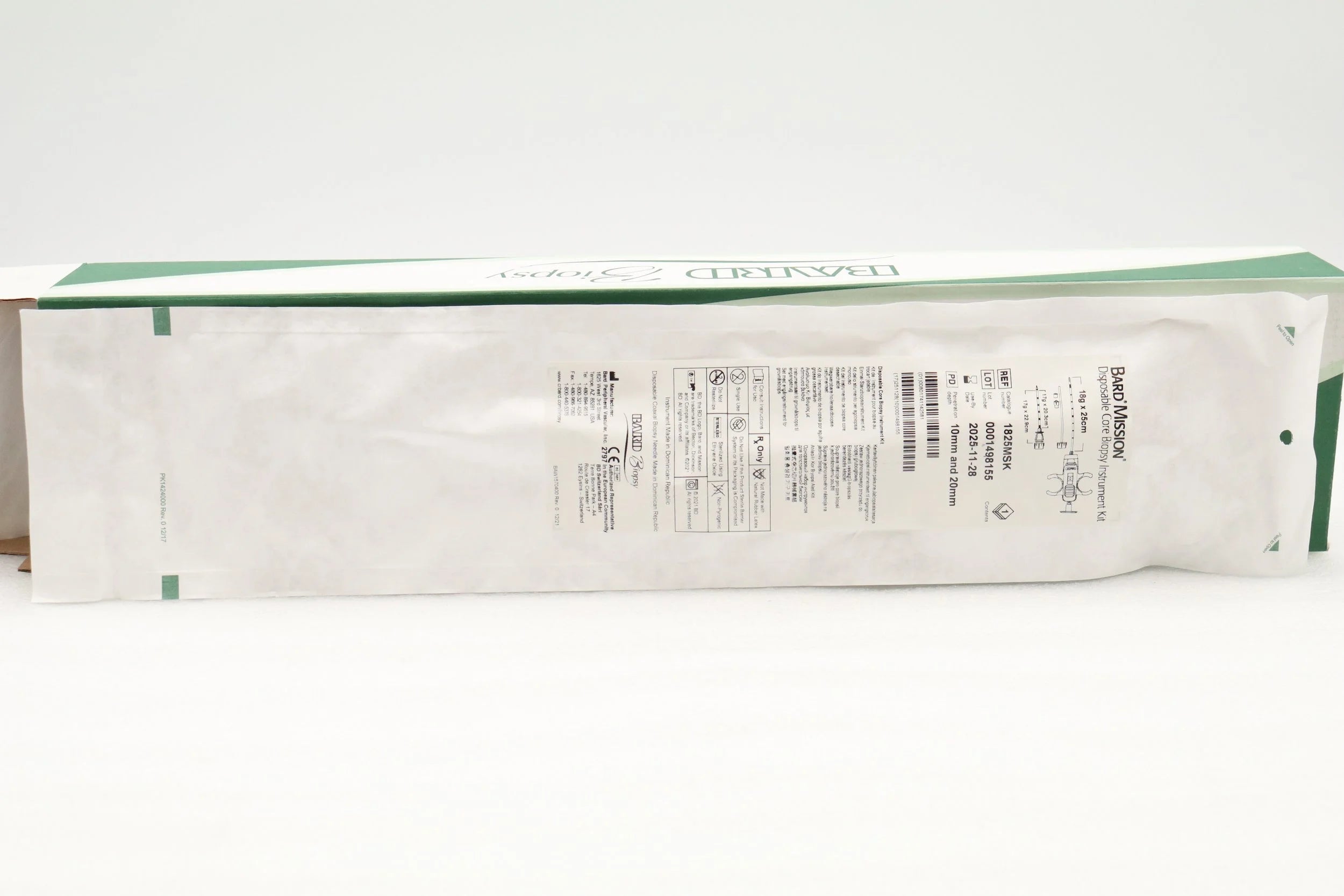 Bard | 1825MSK | Mission Disposable Core Biopsy Kit 18G x 25cm