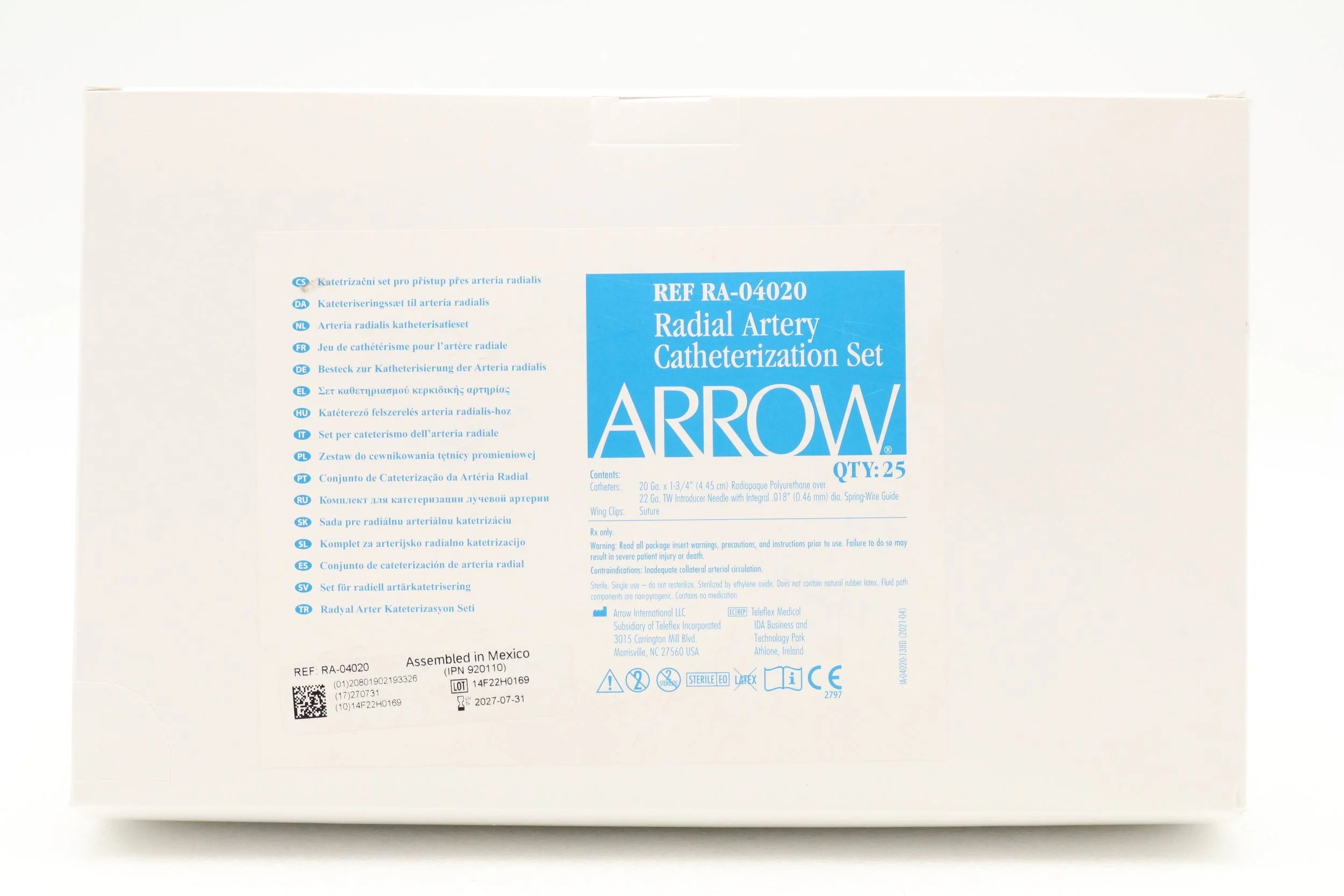 Teleflex | RA-04020 | Radial Artery Catheterization Set, 20 GA X 1-3/4"