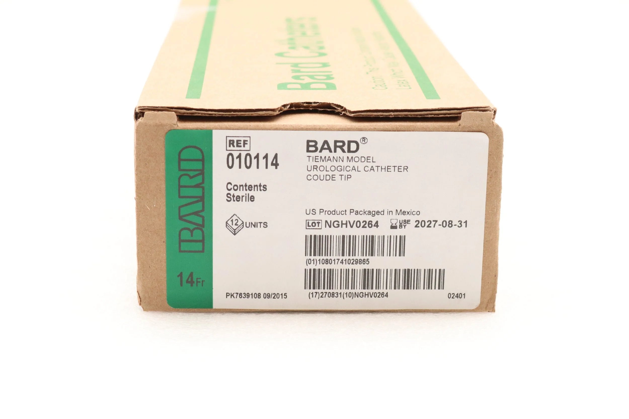 Bard | 010114 | 14F Red Rubber Intermittent Catheter, One Eye, Coude