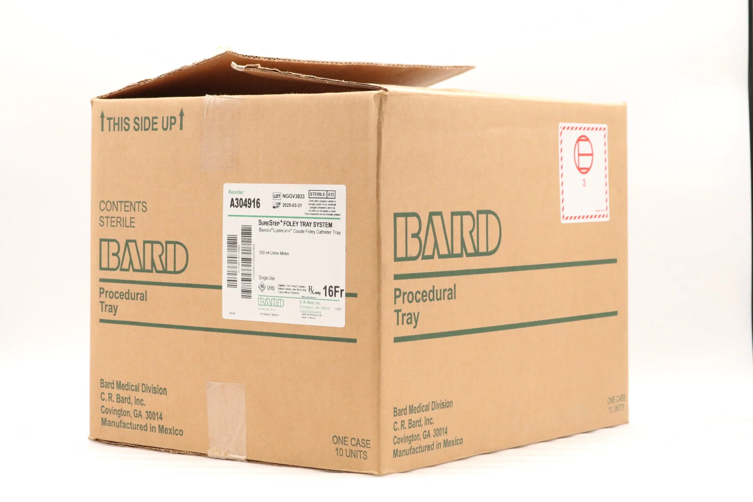 Bard | A304916 | SureStep Bardex Lubricath Coude Foley Catheter Tray 16F