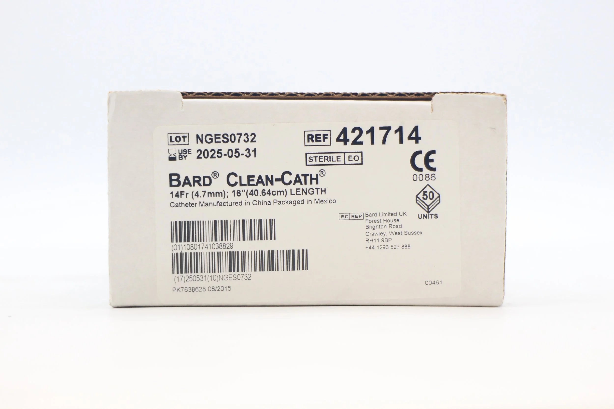 Bard | 421714 | Clean-Cath Intermittent Catheter 14Fr (4.7mm) 16" (40.64cm) length