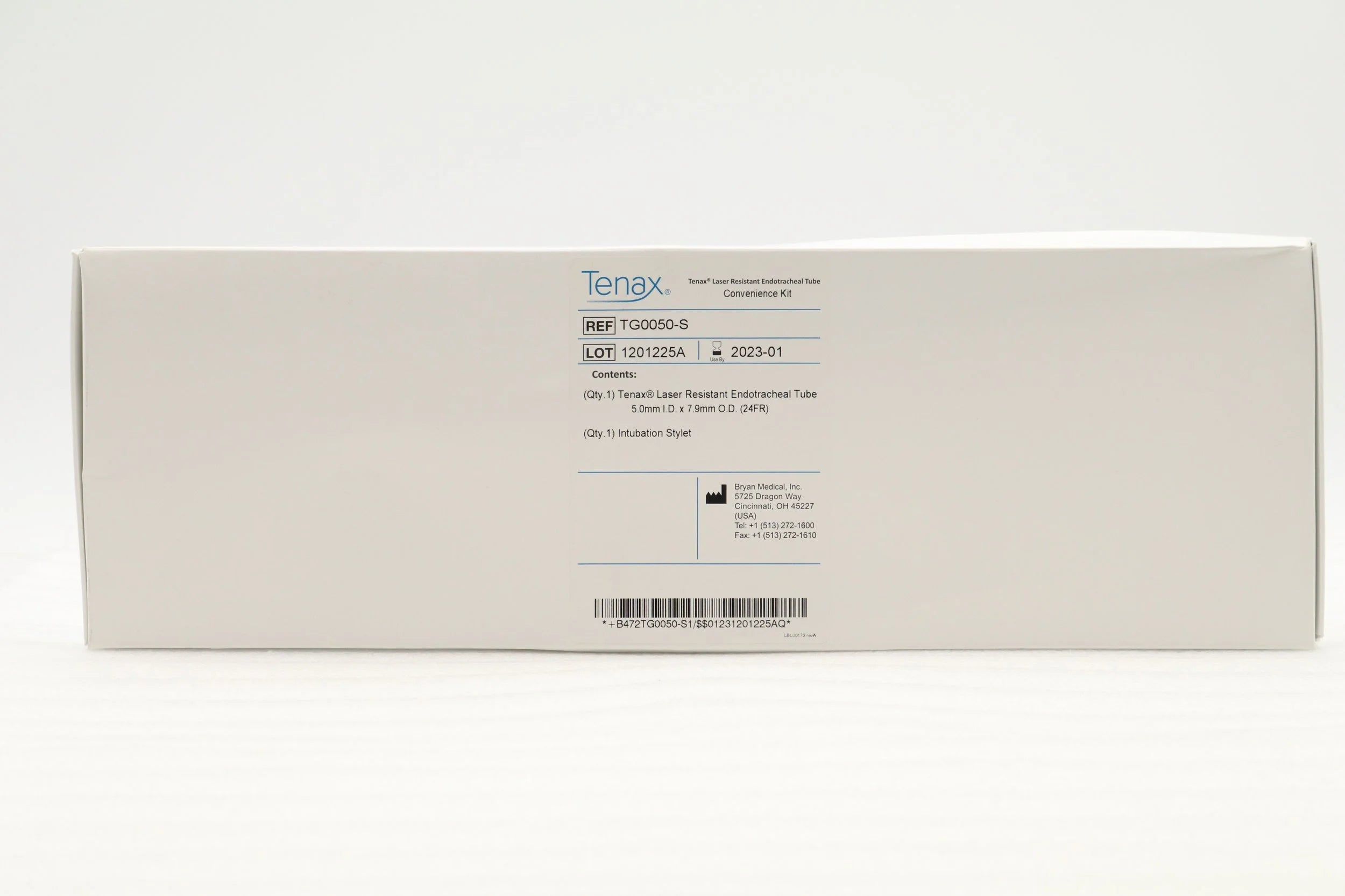 TENAX | TG0050-S | Laser Resistant Endotracheal Tube Convenience Kit 5.0MM ID x 7.9MM O.D (24FR)