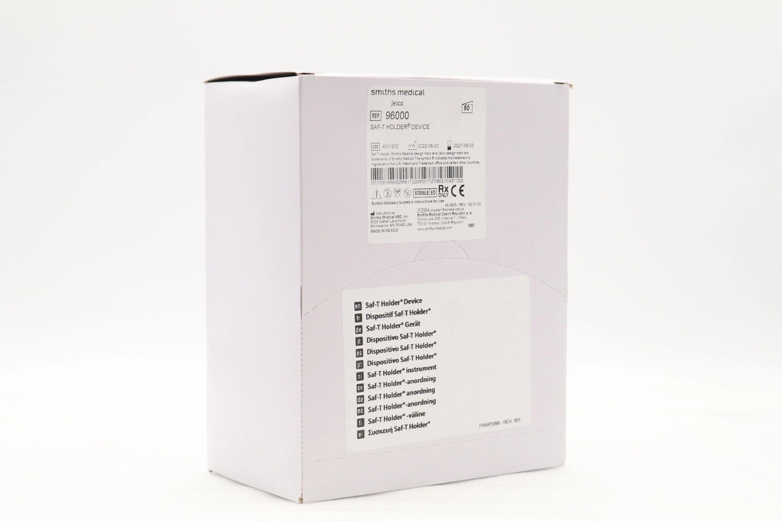 Smiths Medical | 96000 | Saf-T Holder Blood Culture Device - Short Saf-T Holder Device with Male Luer Adapter