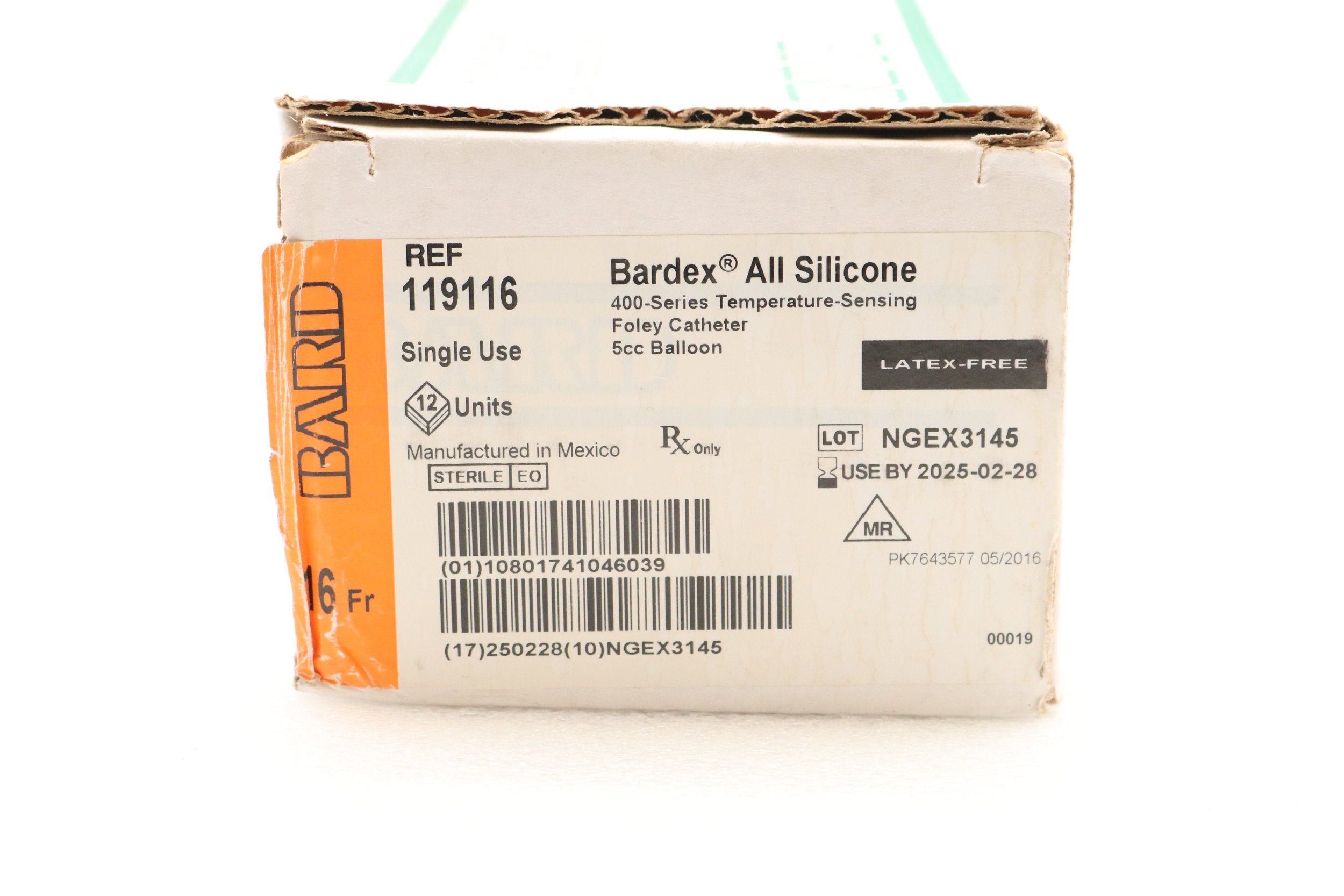 Bard | 119116 | Standard 400 Series Temperature-Sensing Silicone Foley Catheter, 5 mL, 16 FR