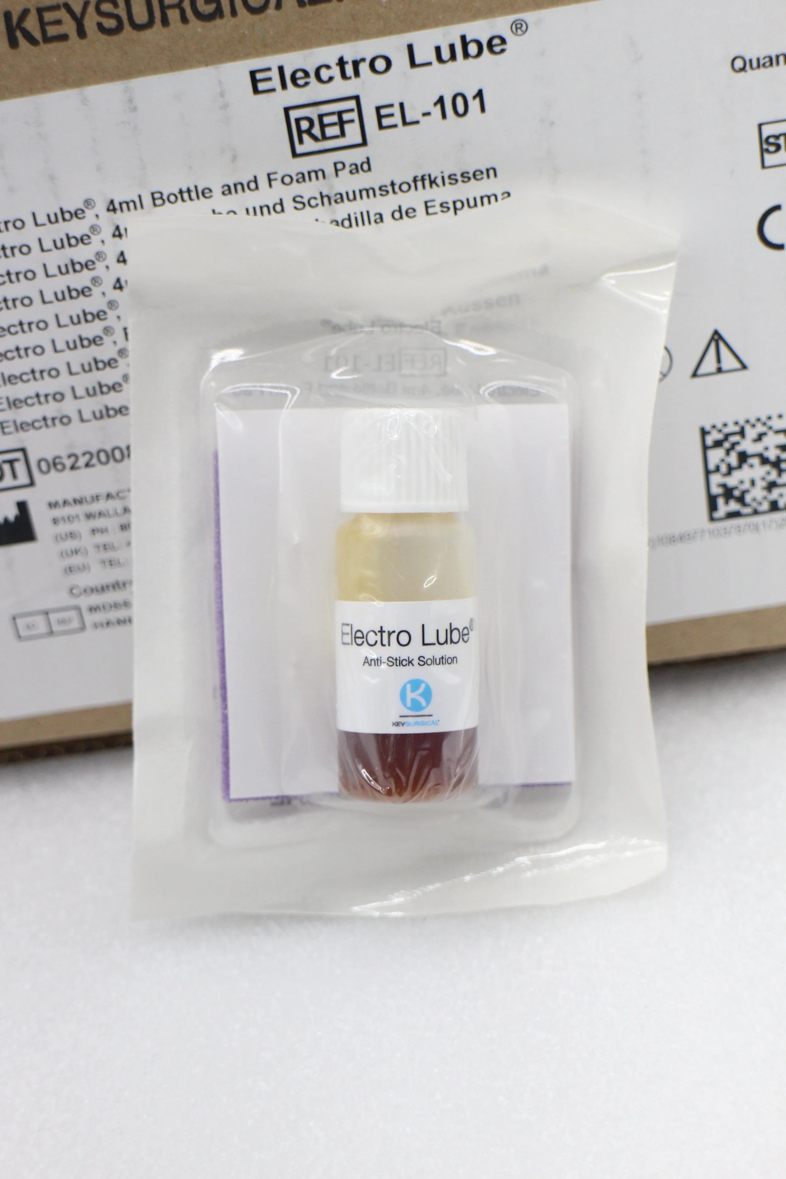 Key Surgical | EL-101 | Electro Lube 4mL Bottle and Foam Pad