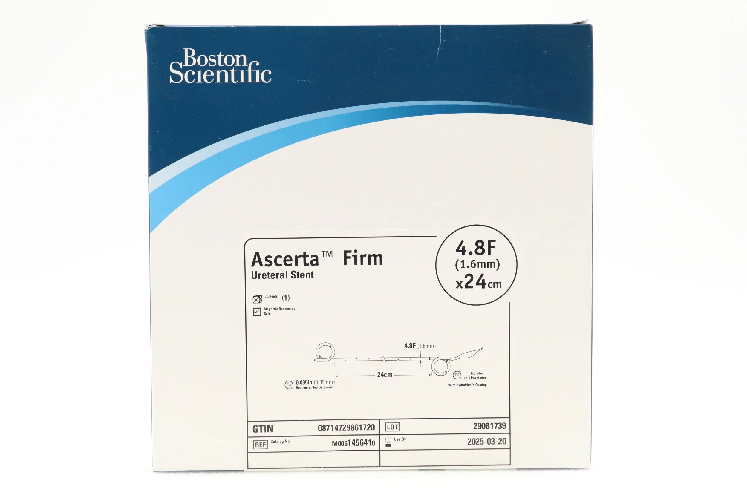 Boston Scientific | 145641 | M0061456410 ASCERTA FIRM URETERAL STENT 4.8F (1.6 MM) X 24 CM