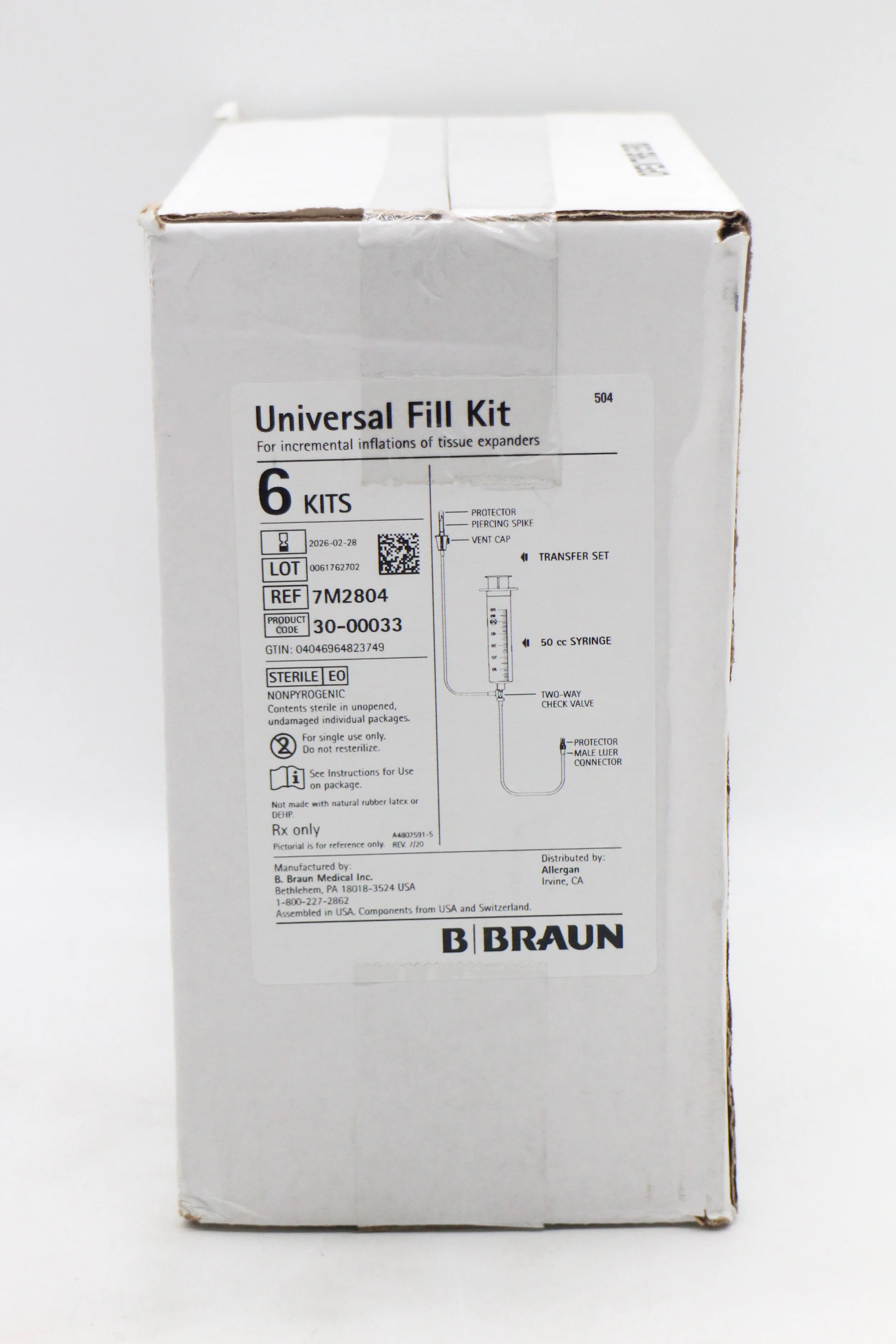B Braun | 7M2804 | Universal Fill Kit For incremental inflations of tissue expanders