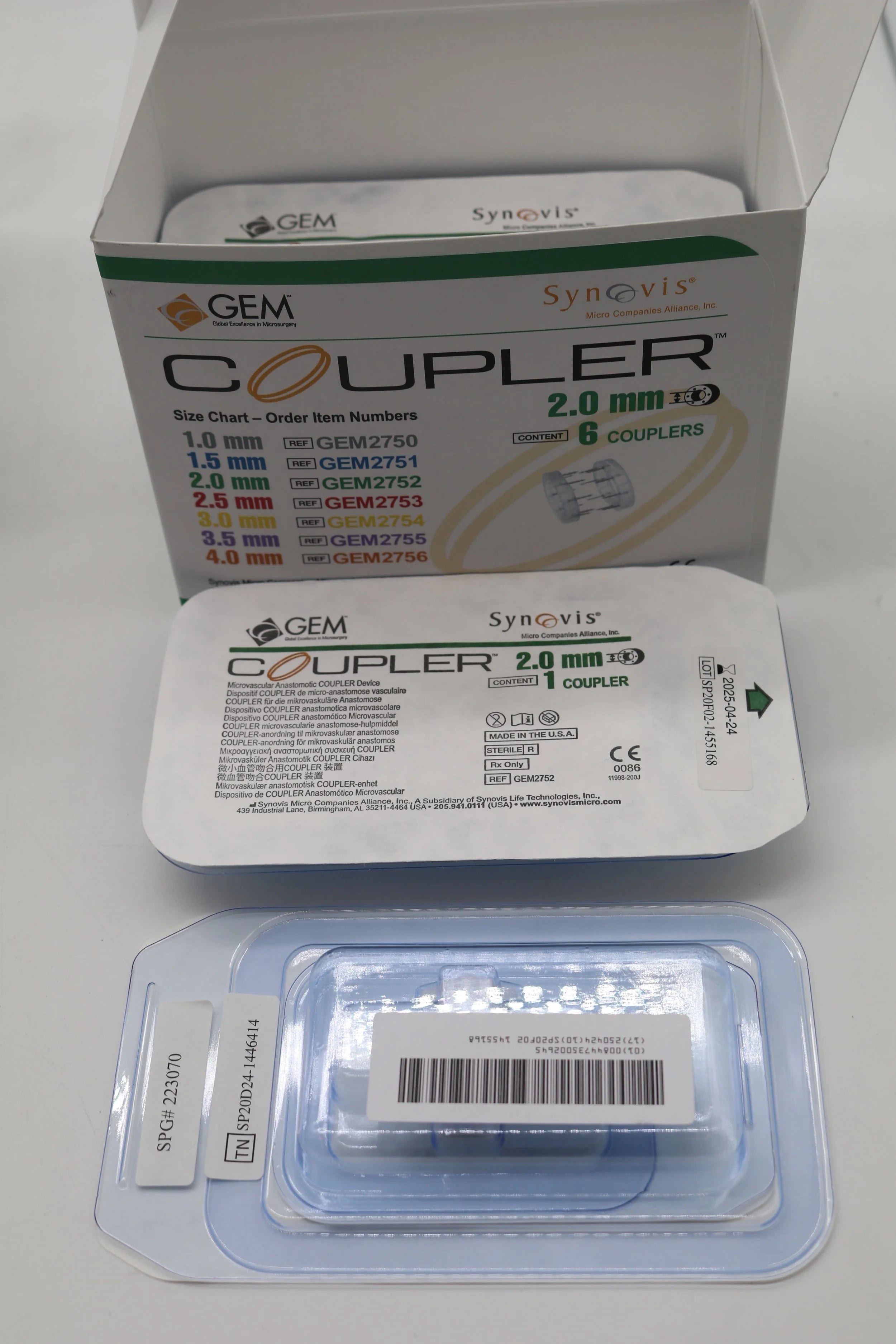 Synovis | GEM2752 | Micovascular Anastomotic COUPLER Device 2.0mm