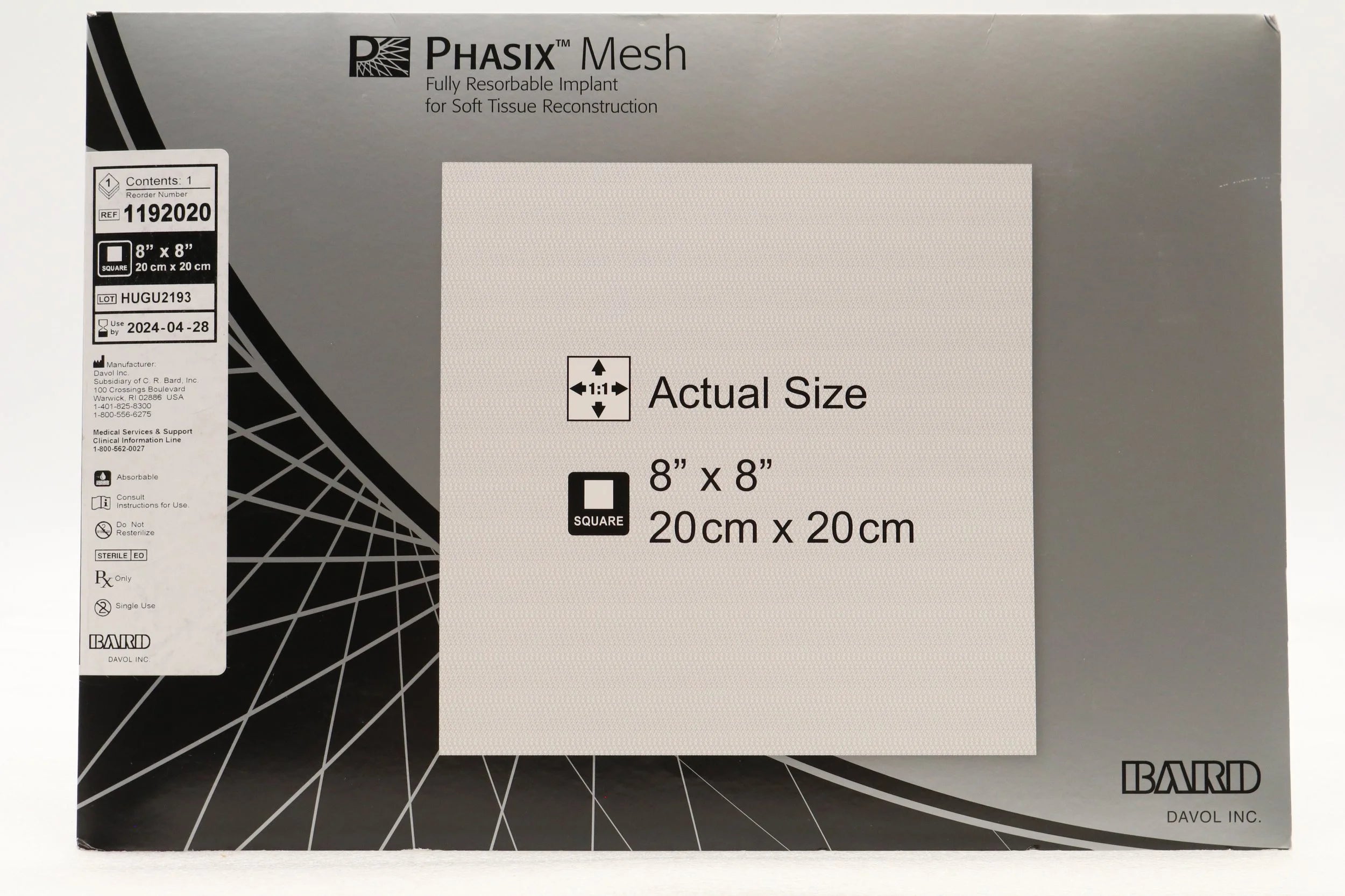 Bard | 1192020 | PHASIX MESH, SQUARE, 8IN X 8IN (20CM X 20CM)