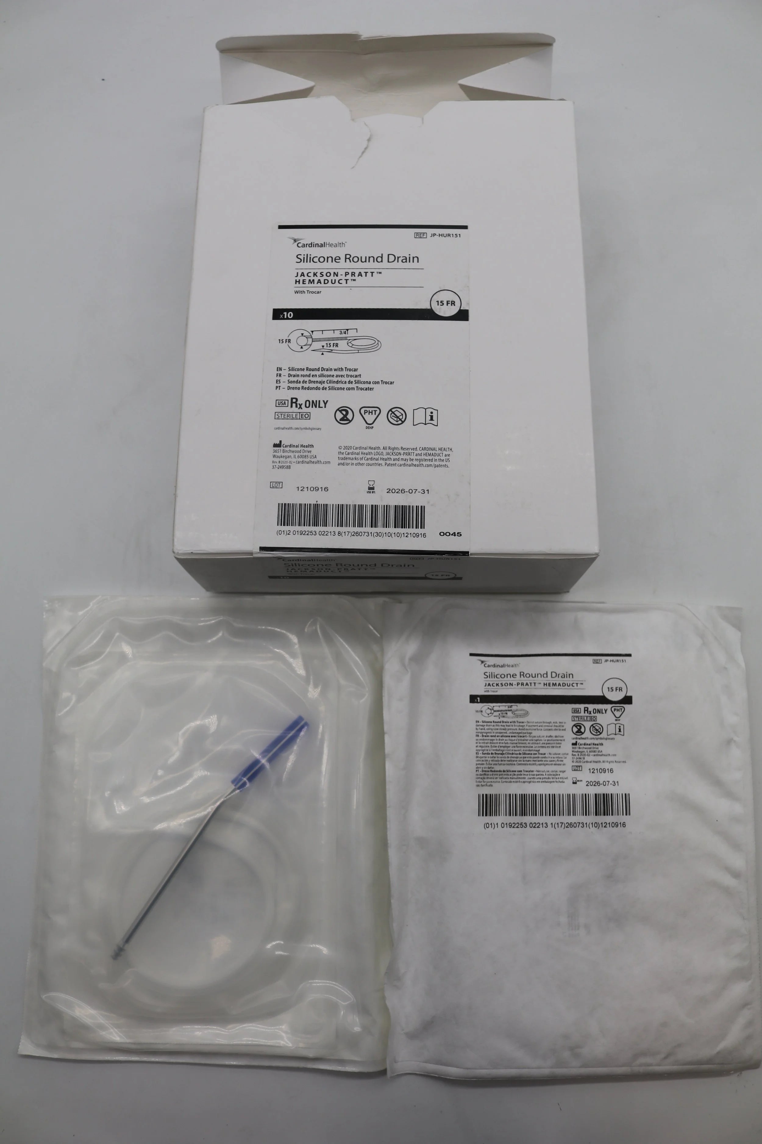 Cardinal Health | JP-HUR151 | Silicone Round Drain