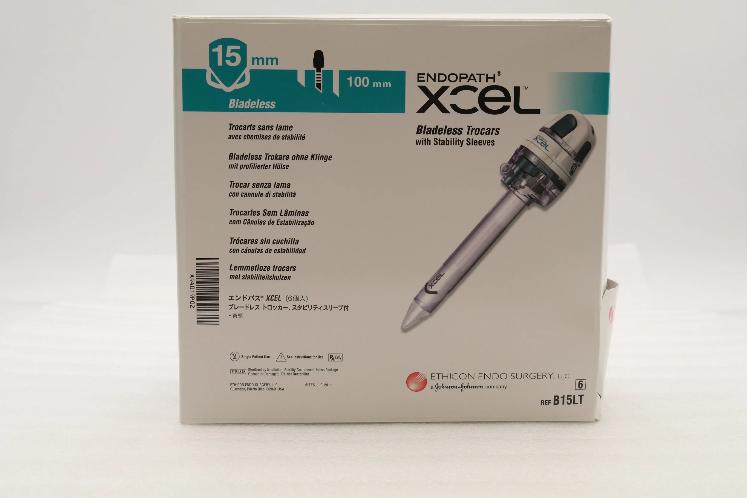 Ethicon | B15LT | Endopath Xcel Bladeless Trocar Stability Sleeve 15.0mm X 100.0mm