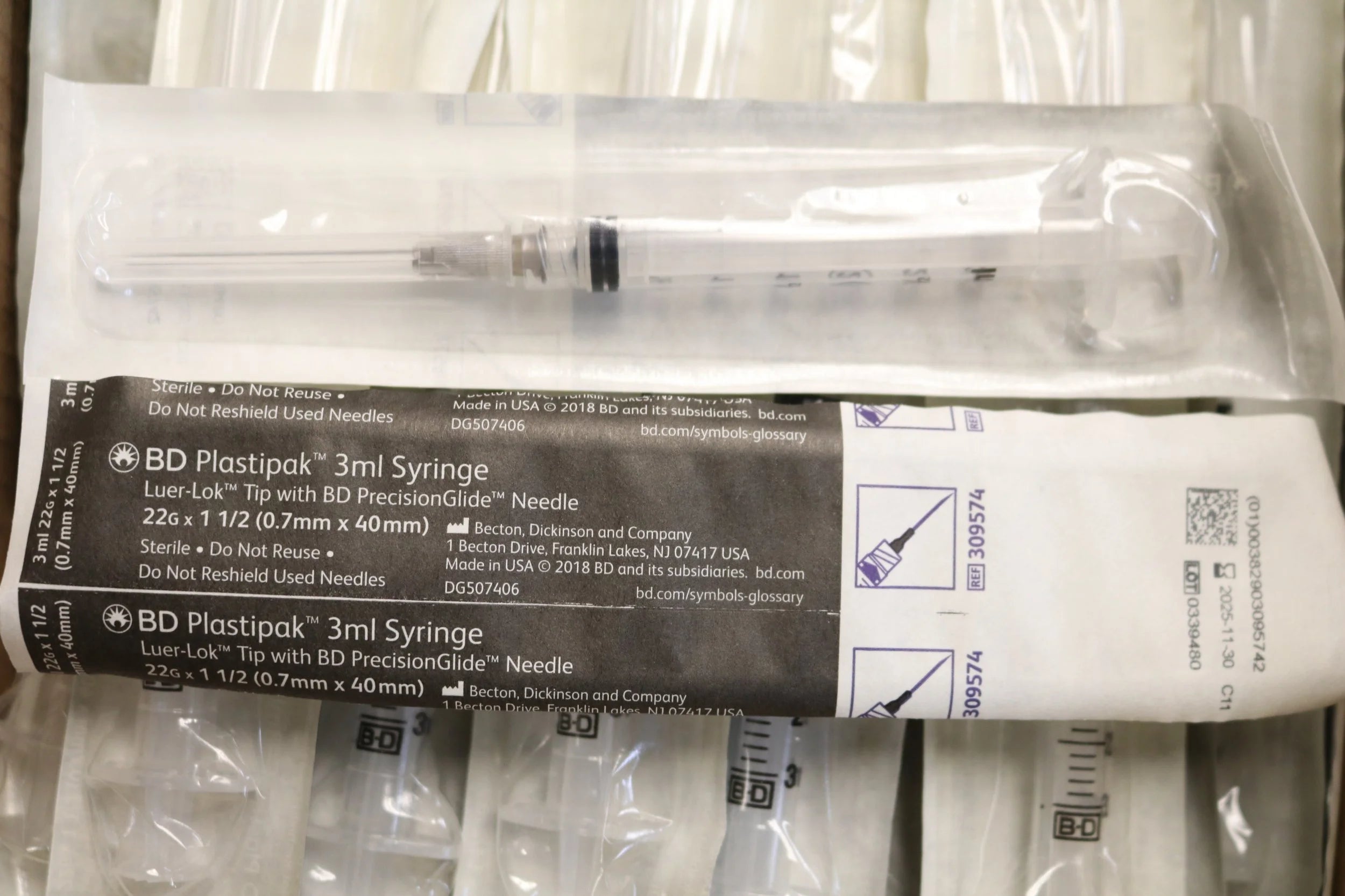 BD | 309574 | Plastipak 3ml Syringe Luer-Lok Tip with PrecisionGlide Needle