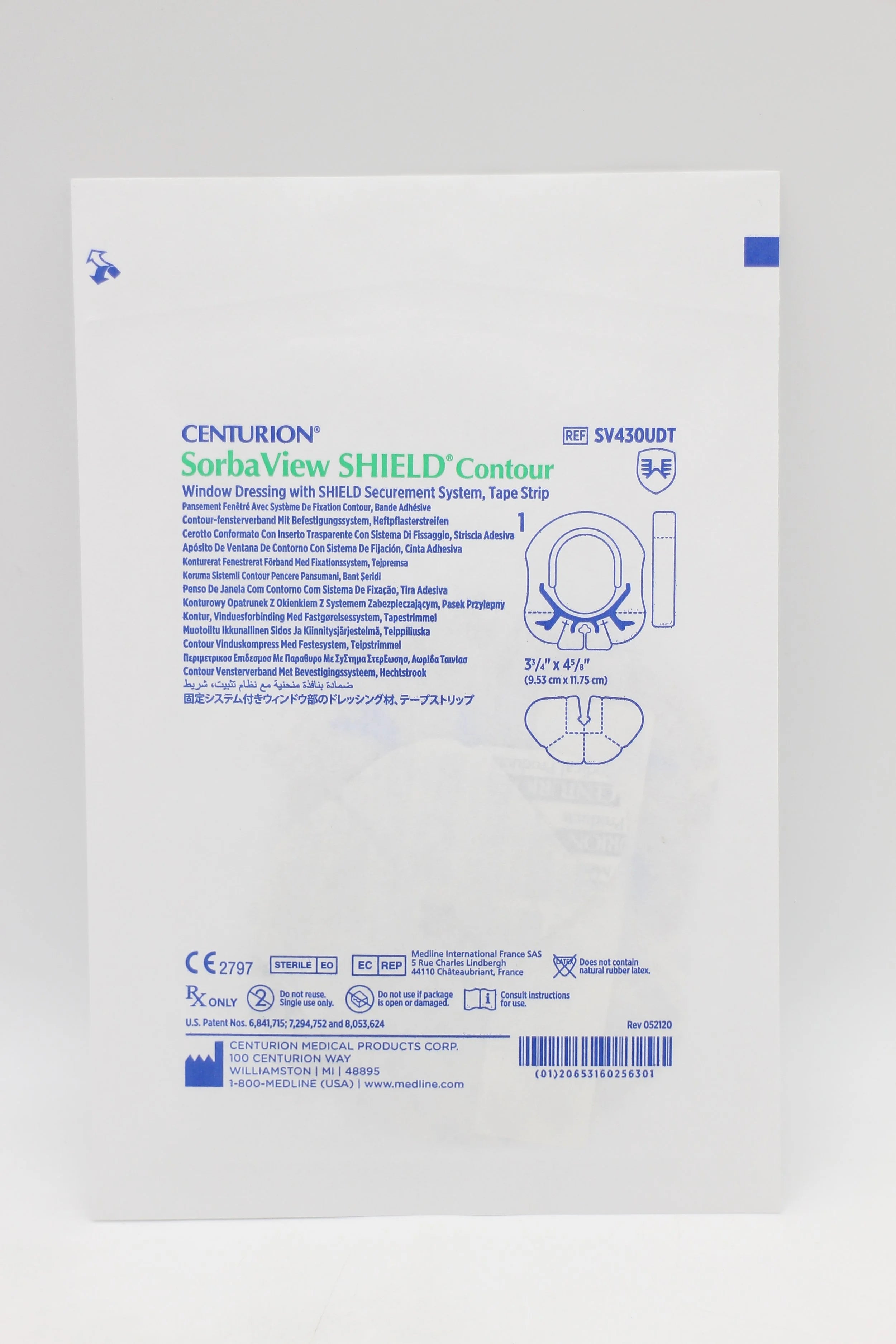 Centurion | SV430UDT | SorbaView SHIELD Contour Window Dressing with SHIELD Securement System, Tape Strip