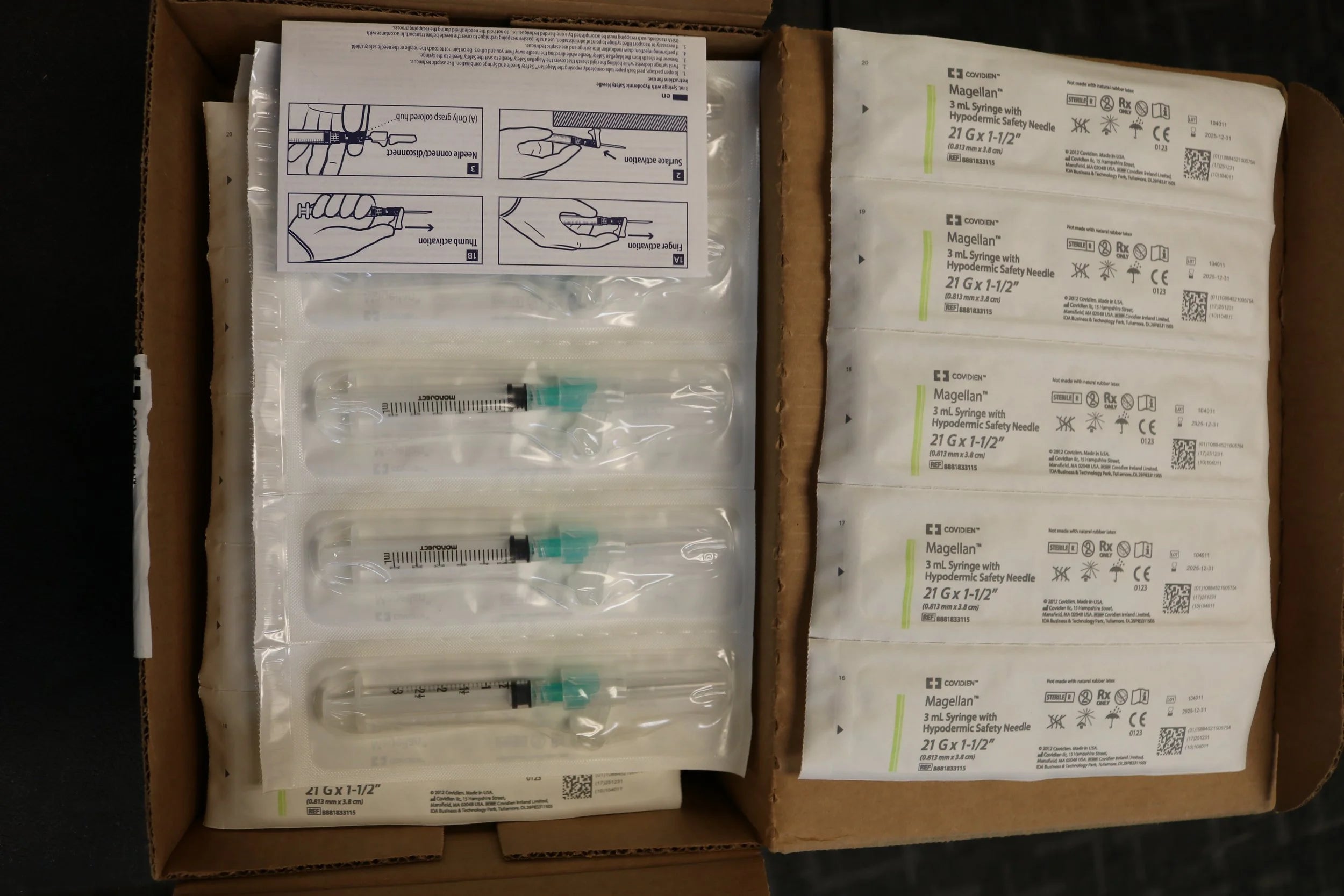 Covidien | 8881833115 | Magellan 3ml Syringe with Hypodermic Safety Needle