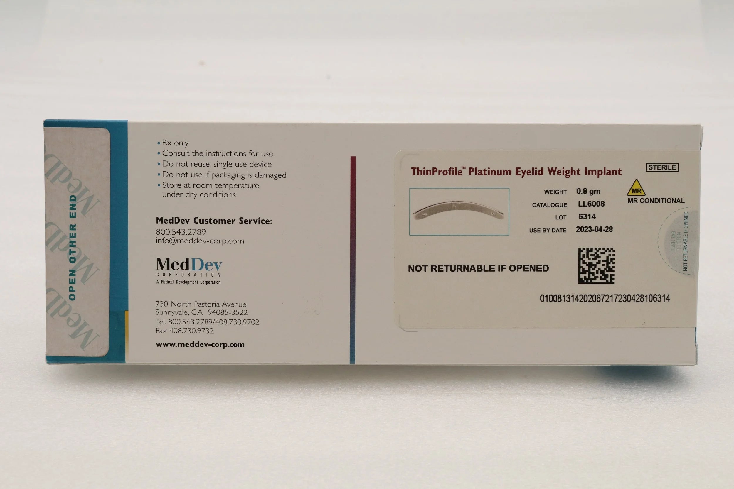 MedDev | LL6008 | ThinProfile Platinum Eyelid Implant 0.8g
