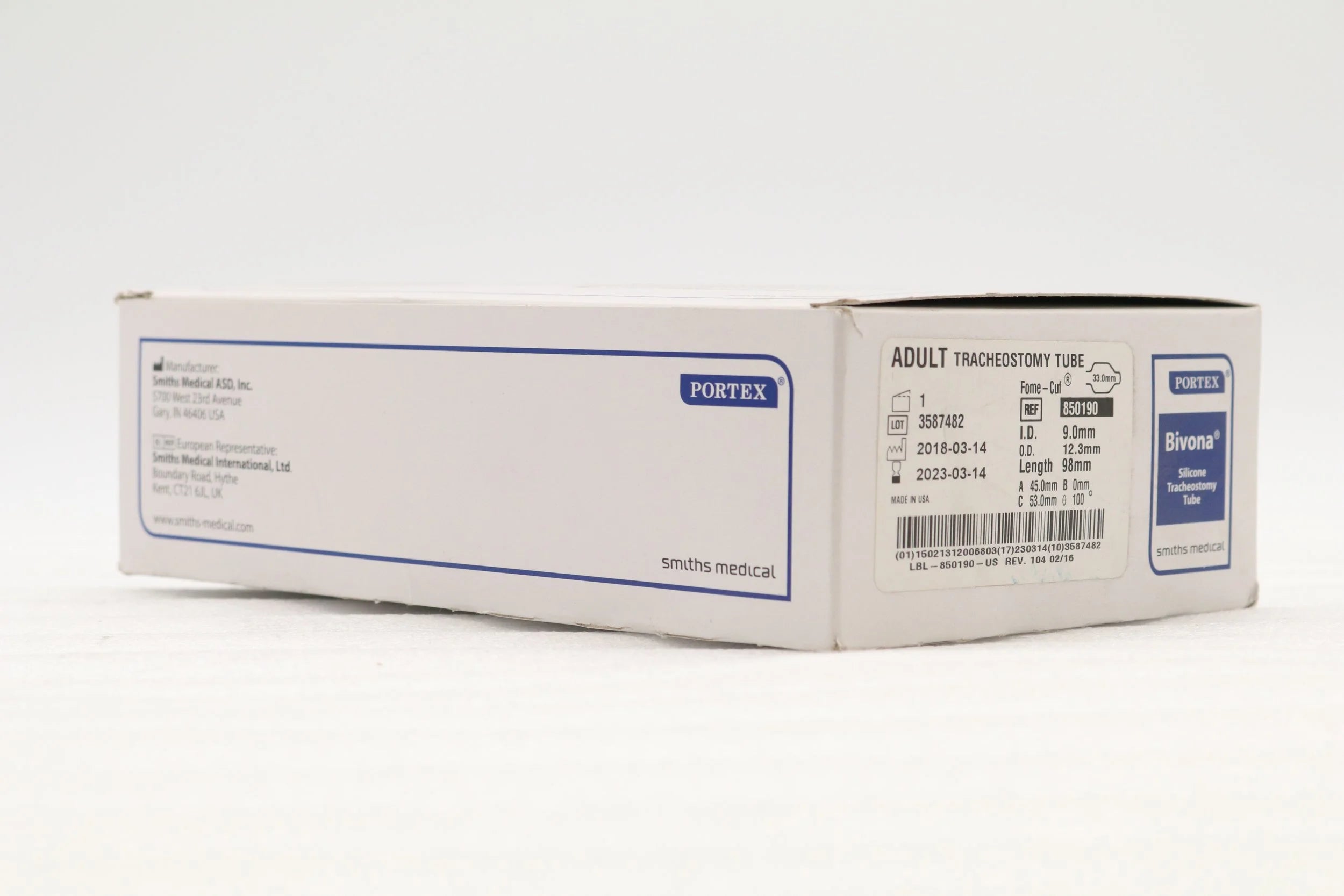 Smiths Medical | 850190 | Portex Bivona Adult Fome-Cuf Tracheostomy Tube Kit 9.0mm