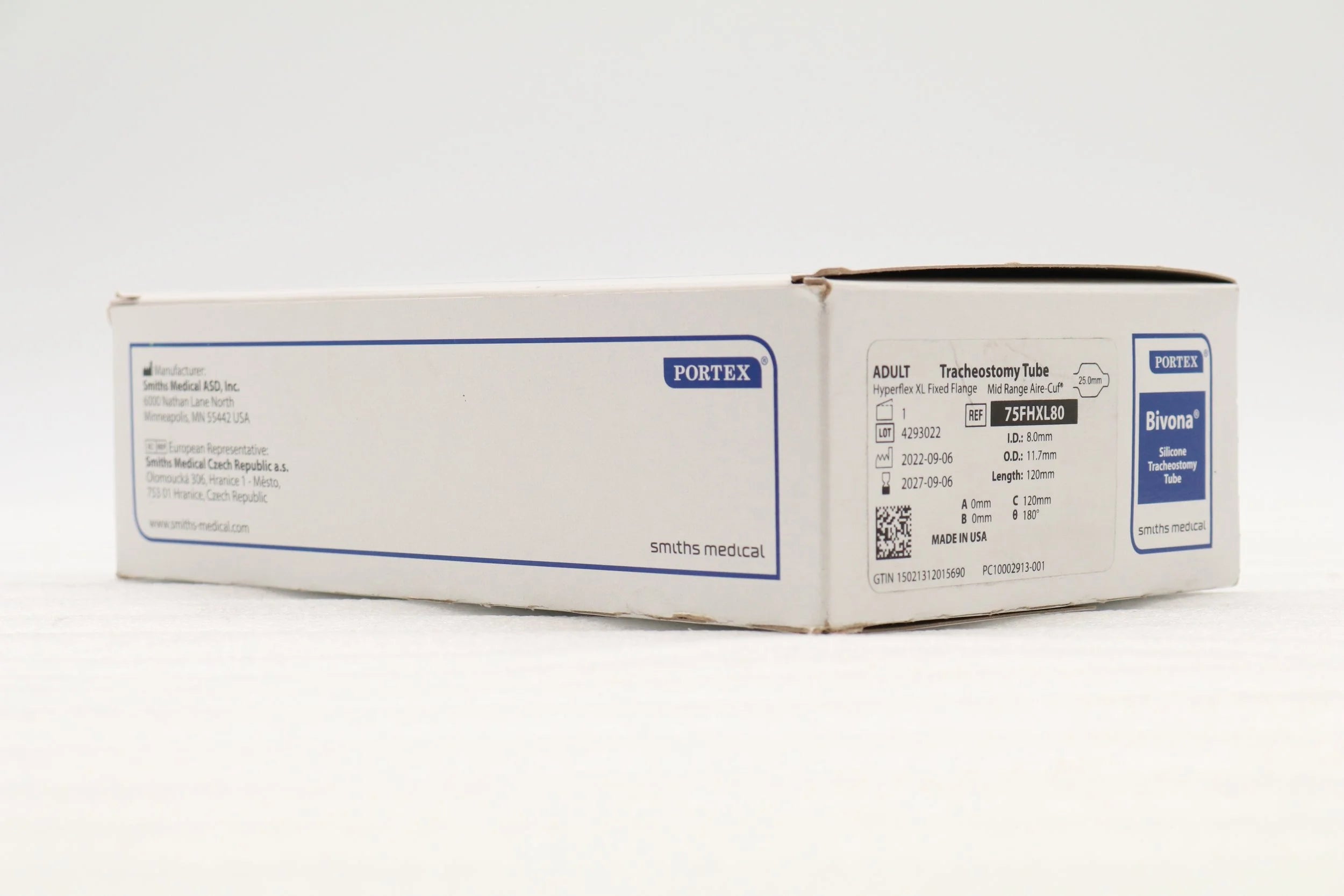 Smiths Medical | 75FHXL80 | Bivona Fixed Flange Trach Tubes - Bivona Trach Tube, Fixed Flange, 8 mm
