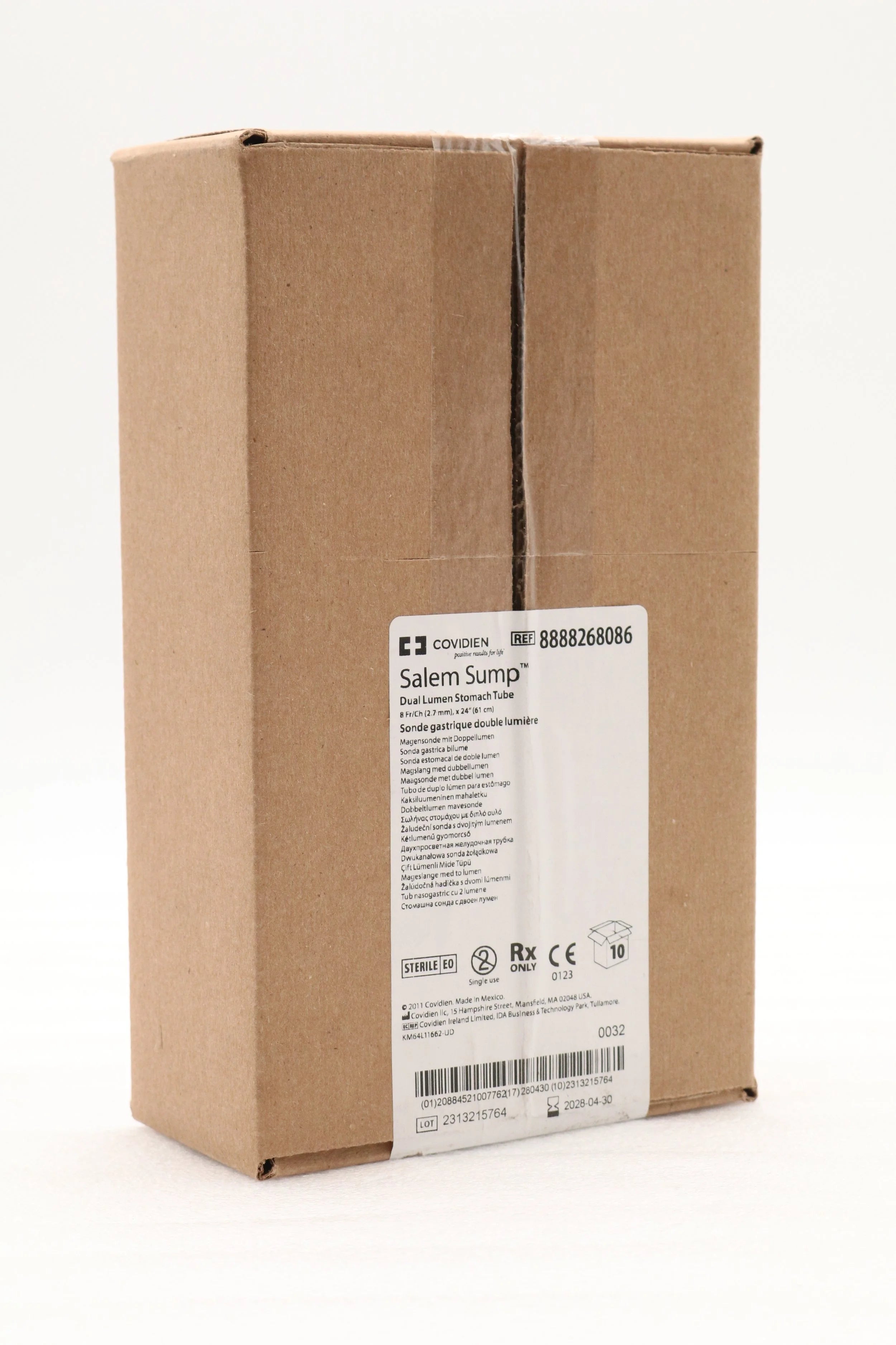 Covidien | 8888268086 | TUBE, SUMP, SALEM, 8FR, W/FUNNEL