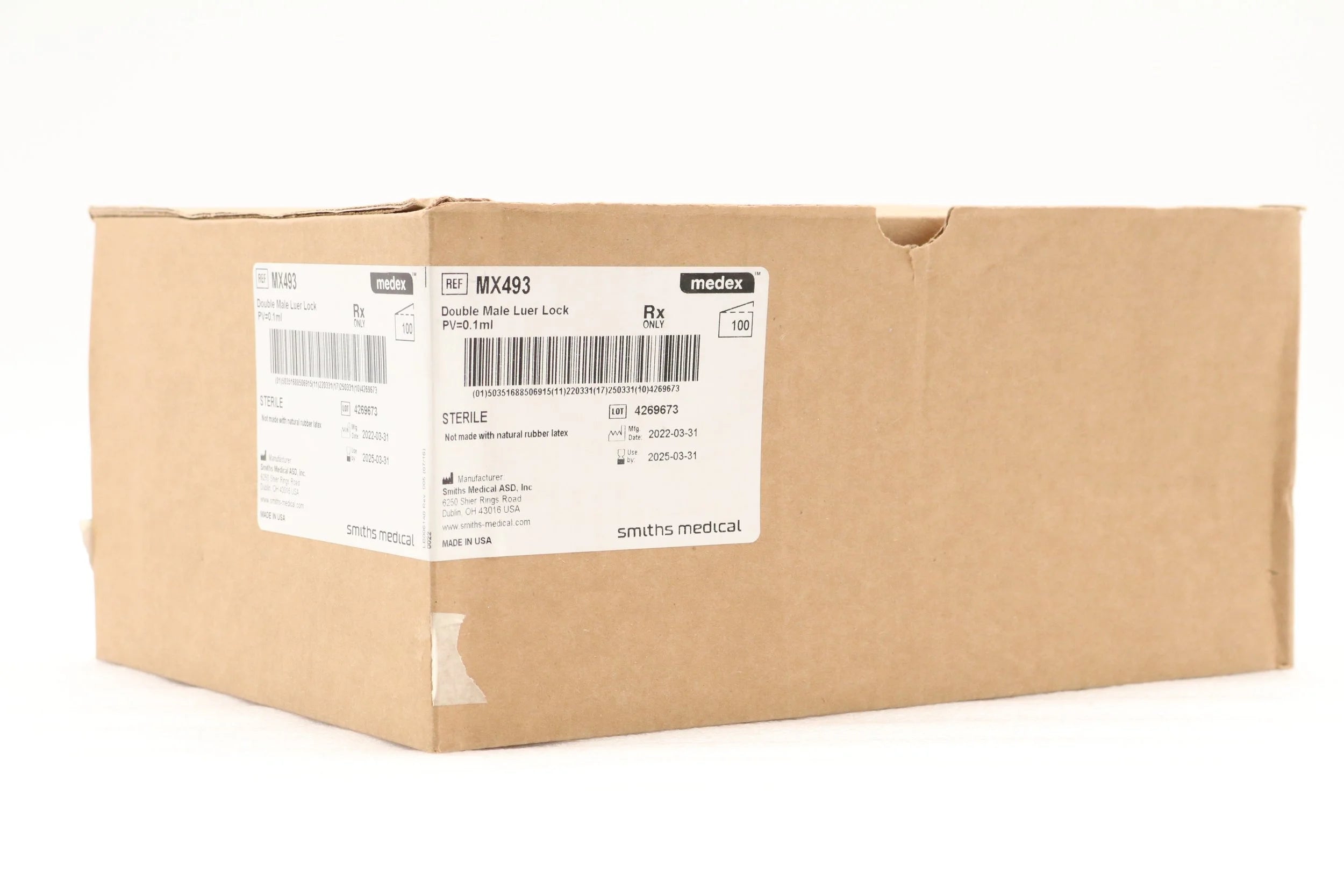 Smiths Medical | MX493 | DOUBLE MALE LUER LOCK PV 0.1ML