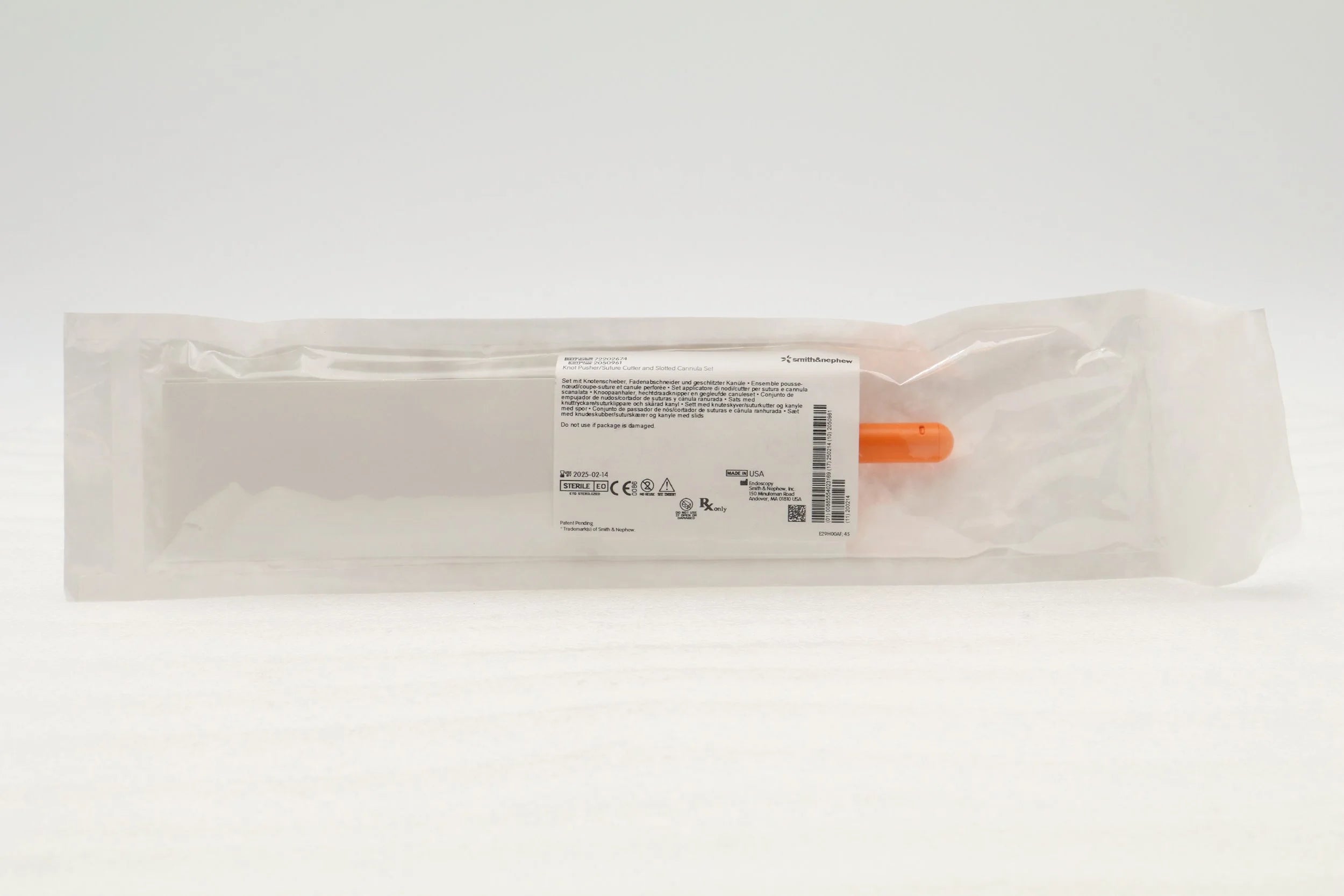 Smith & Nephew | 72202674 | STRAIGHT Knot Pusher Suture Cutter & Slotted Cannula Set for Fast-Fix 360