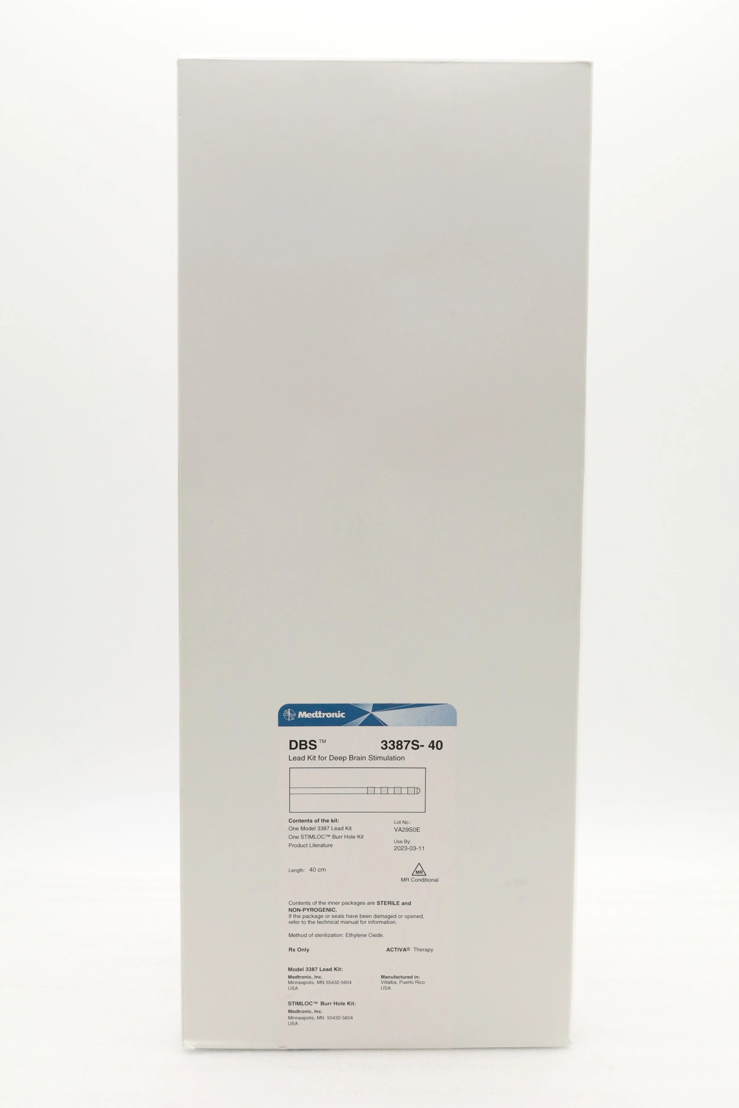 Medtronic | 3387S-40 | Lead Kit for Deep Brain Stimulation (DBS) 40cm w/StimLoc Burr Hole Kit