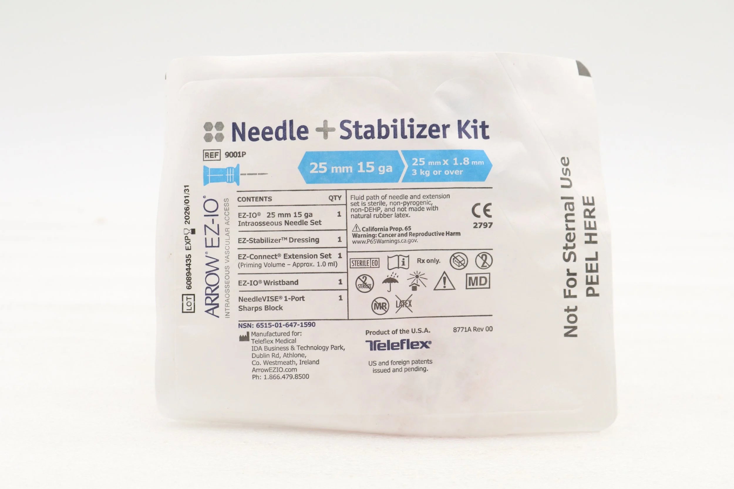 Teleflex | 9001P | EZ-IO Needle + Stabilizer Kit 25mm x 15G