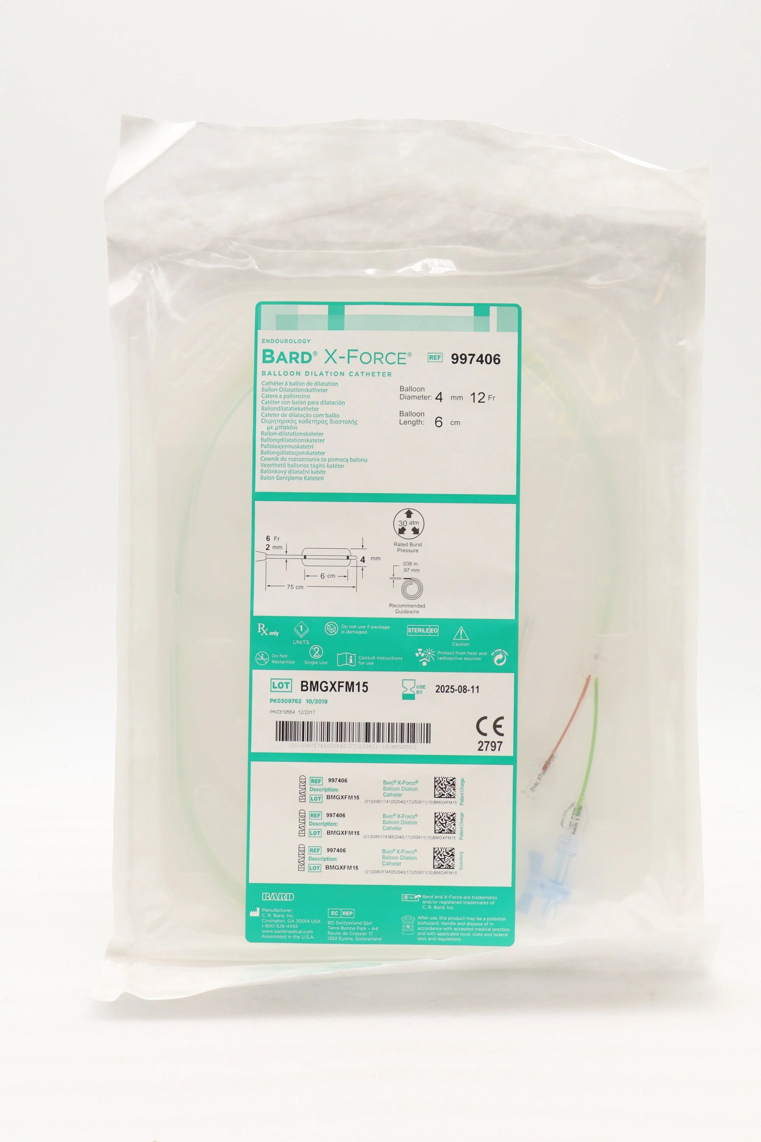 Bard | 997406 | X-Force U30 Ureteroscopic Balloon Dilation Catheter 4mm x 60mm