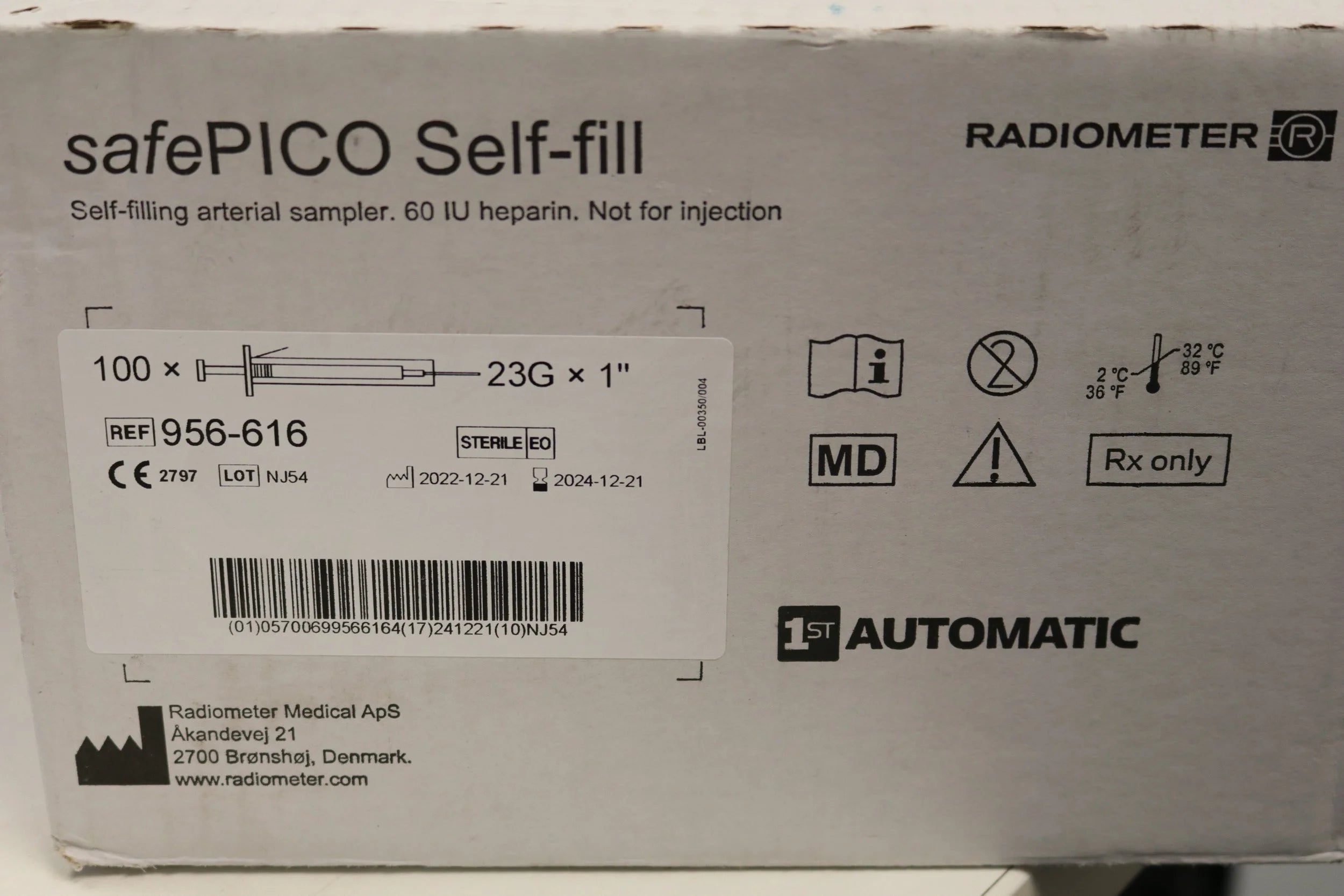 Radiometer America | 956-616 | safePICO Self-Fill