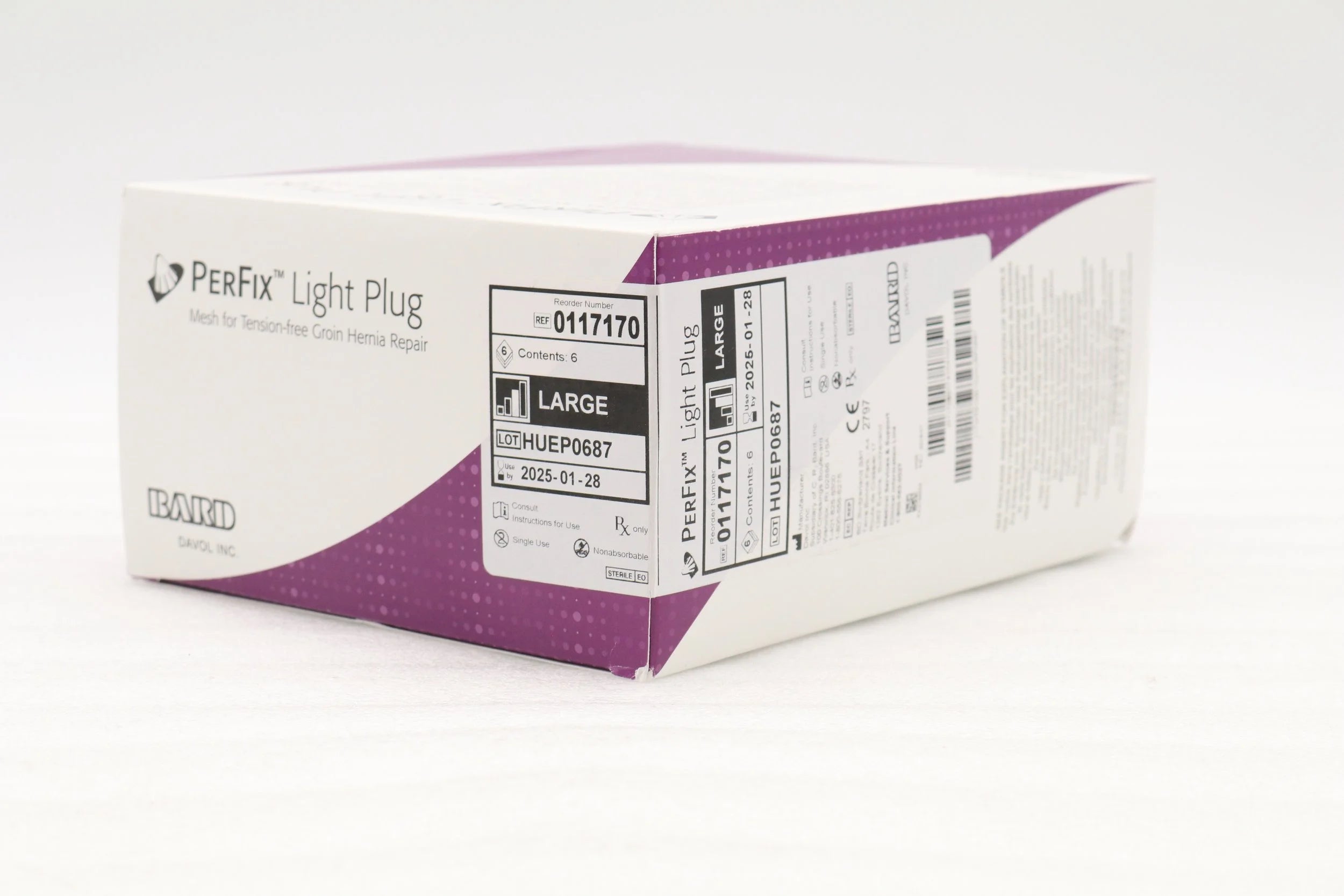 Bard | 0117170 | DAVOL PERFIX LIGHT PLUG MESH FOR TENSION-FREE GROIN HERNIA REPAIR, LARGE