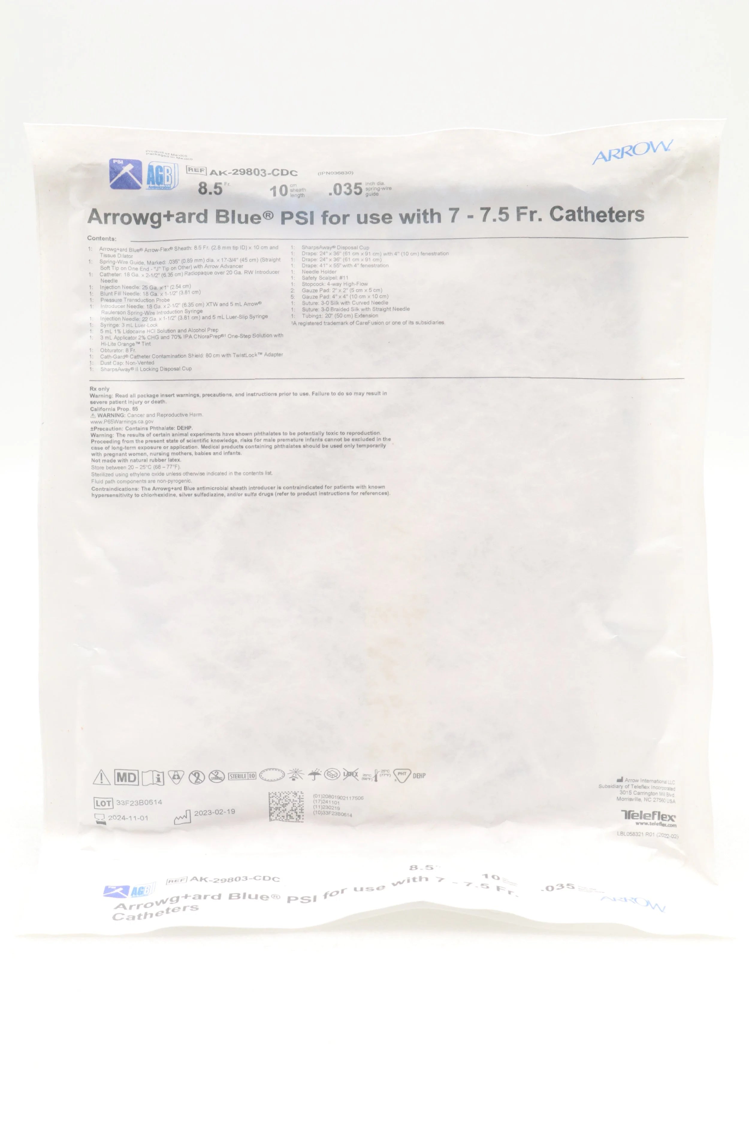 Teleflex | AK-29803-CDC | Percutaneous Sheath Introducer Kit 8.5F x 10cm