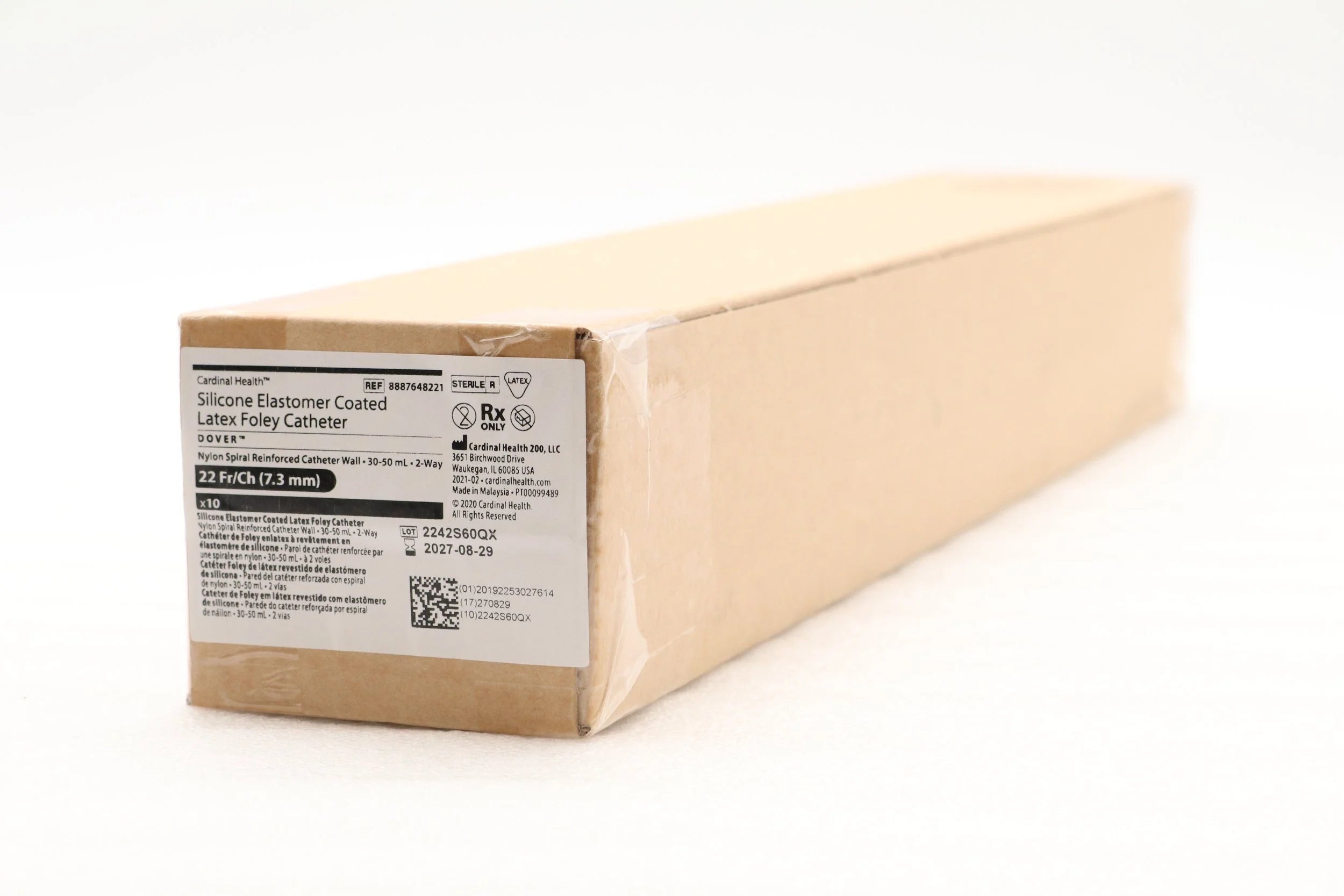 Cardinal Health | 8887648221 | Dover Latex T. U.R. P. Balloon Catheters - Balloon Catheter, 2 Way, 30-50 cc, 22 Fr