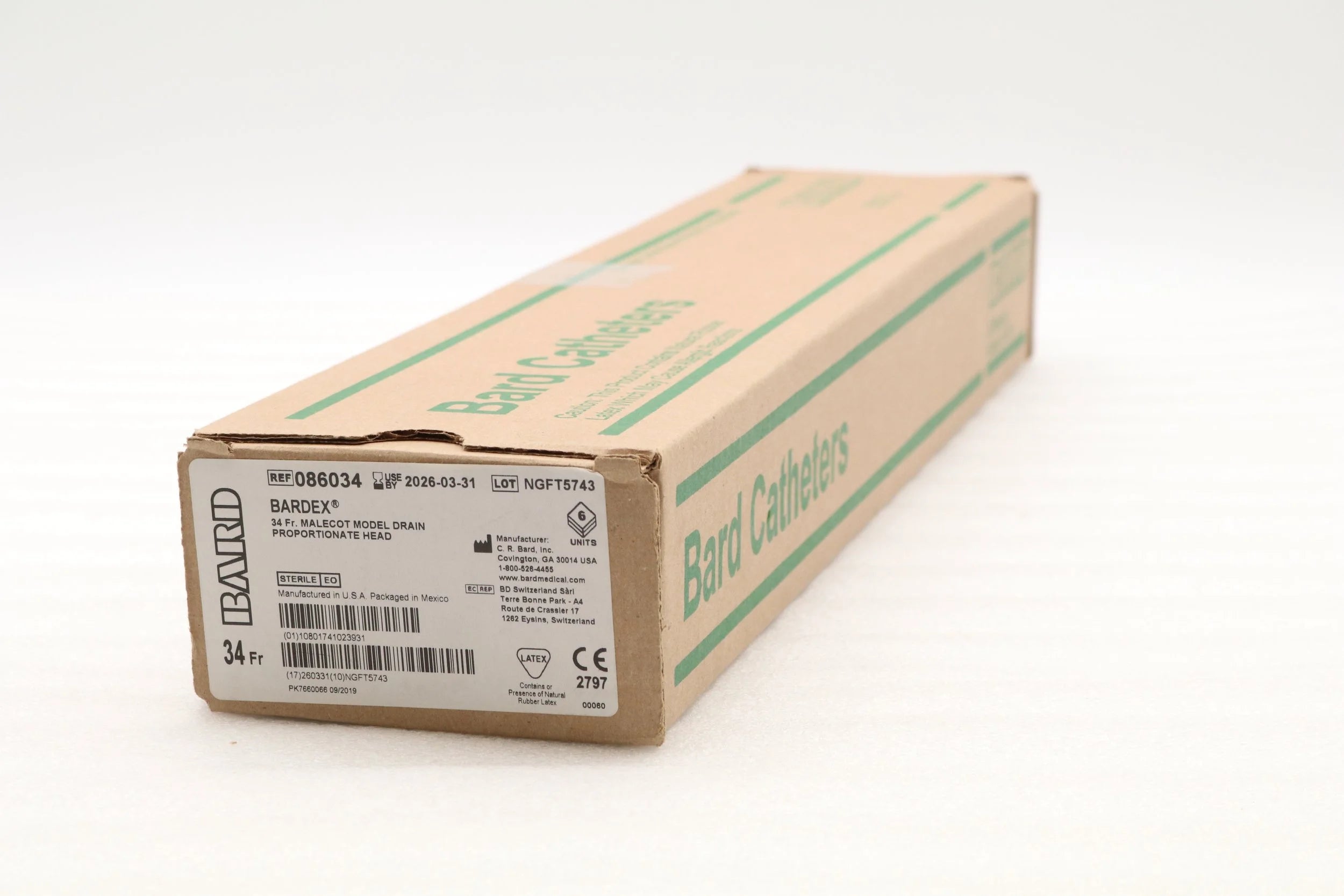 Bard | 086034 | Malecot Drainage Catheters - Malecot Latex Nephrostomy Drainage Catheter, 4-Wing, 34 Fr