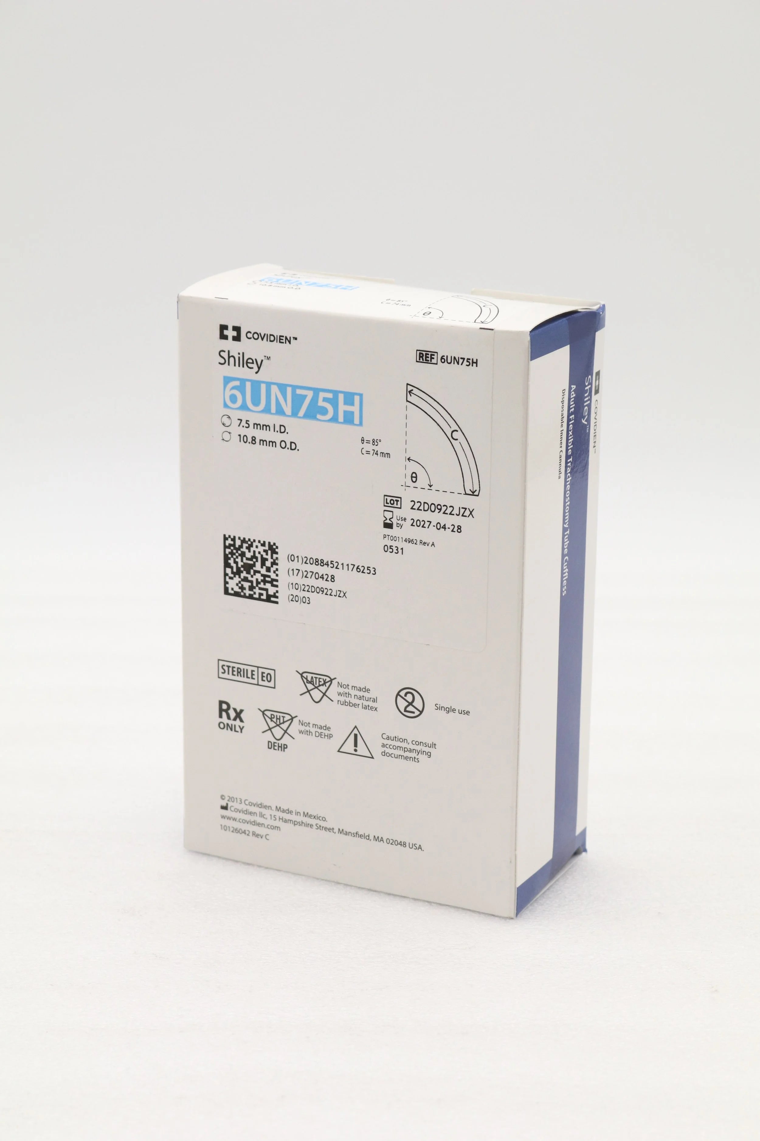 Covidien | 6UN75H | Shiley Flexible Tracheostomy Tube Cuffless, DIC 7.5mm